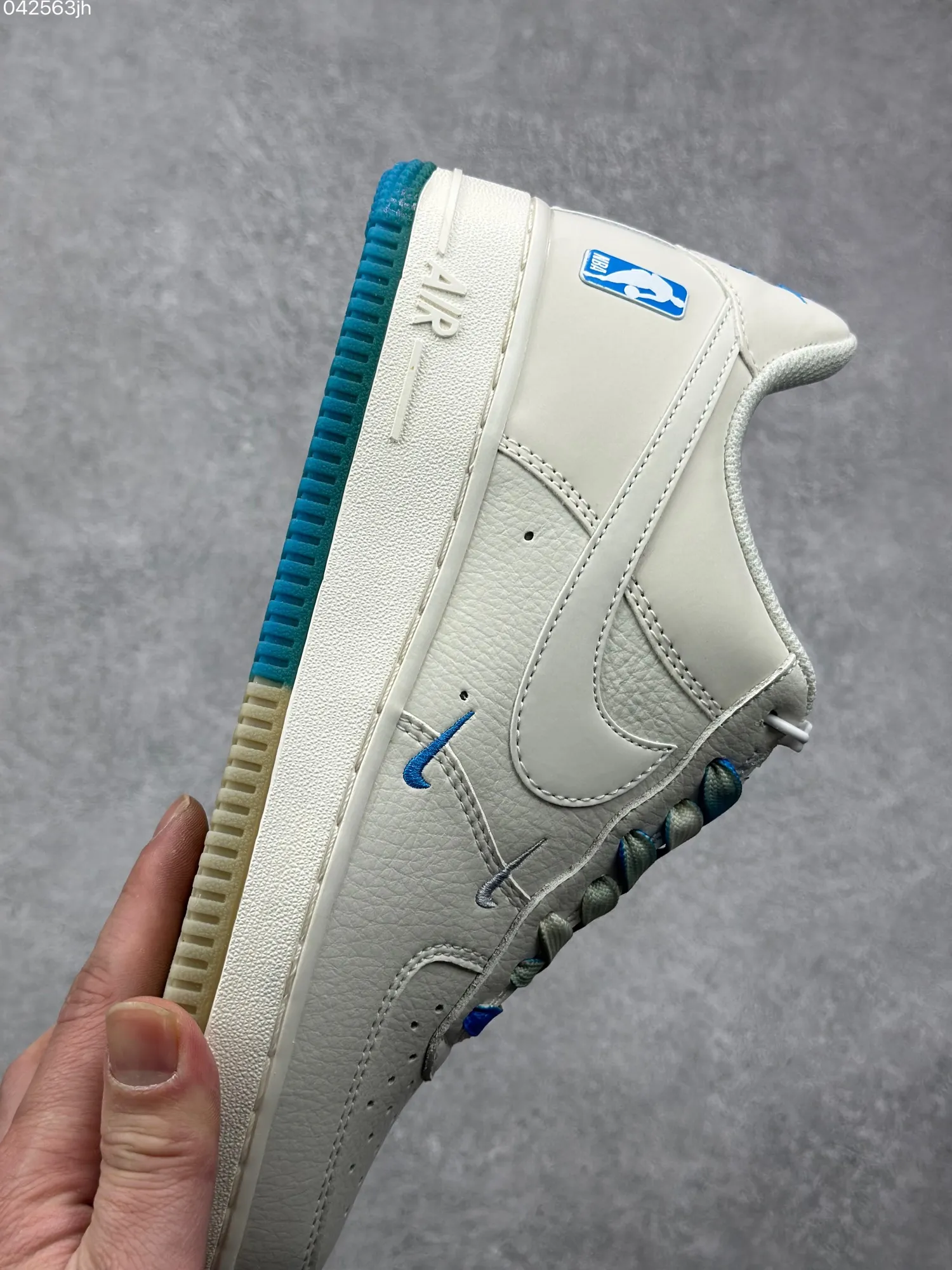Nike Air Force 1 Low ’07 NBA All-Star White Blue  Sneakers – Limited Edition Rep Shoes & Best Replica Sneakers SmoothTexture 1002