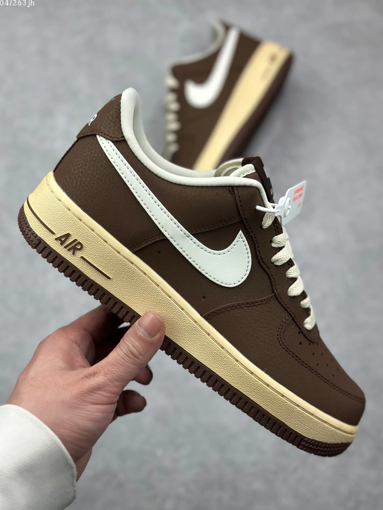 Nike Air Force 1 Low ’07 White Brown Custom Leather  Sneakers – High Quality Rep Shoes CQ5059- DailyWear 1078