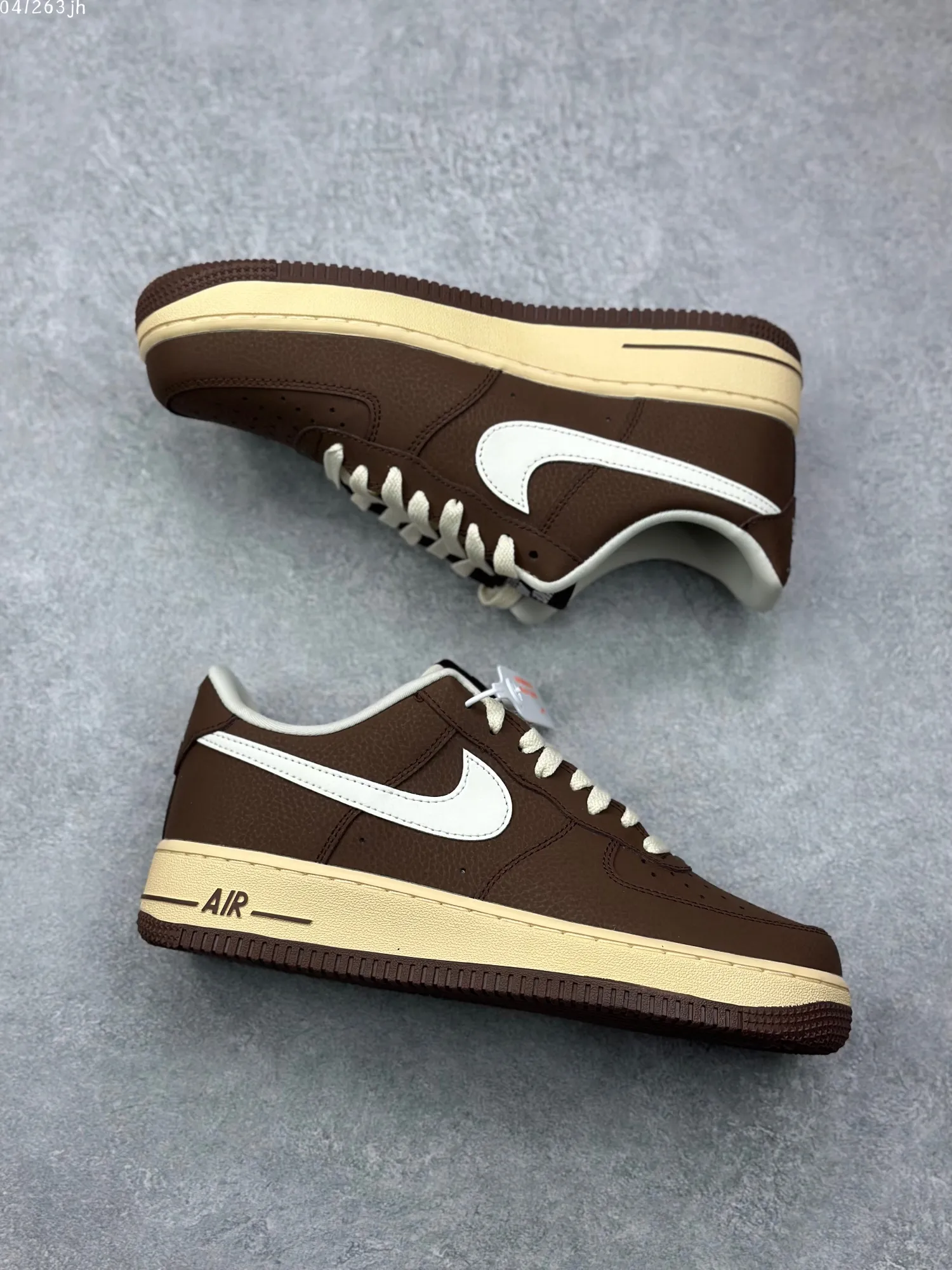 Nike Air Force 1 Low ’07 White Brown Custom Leather  Sneakers – High Quality Rep Shoes CQ5059- DailyWear 1078