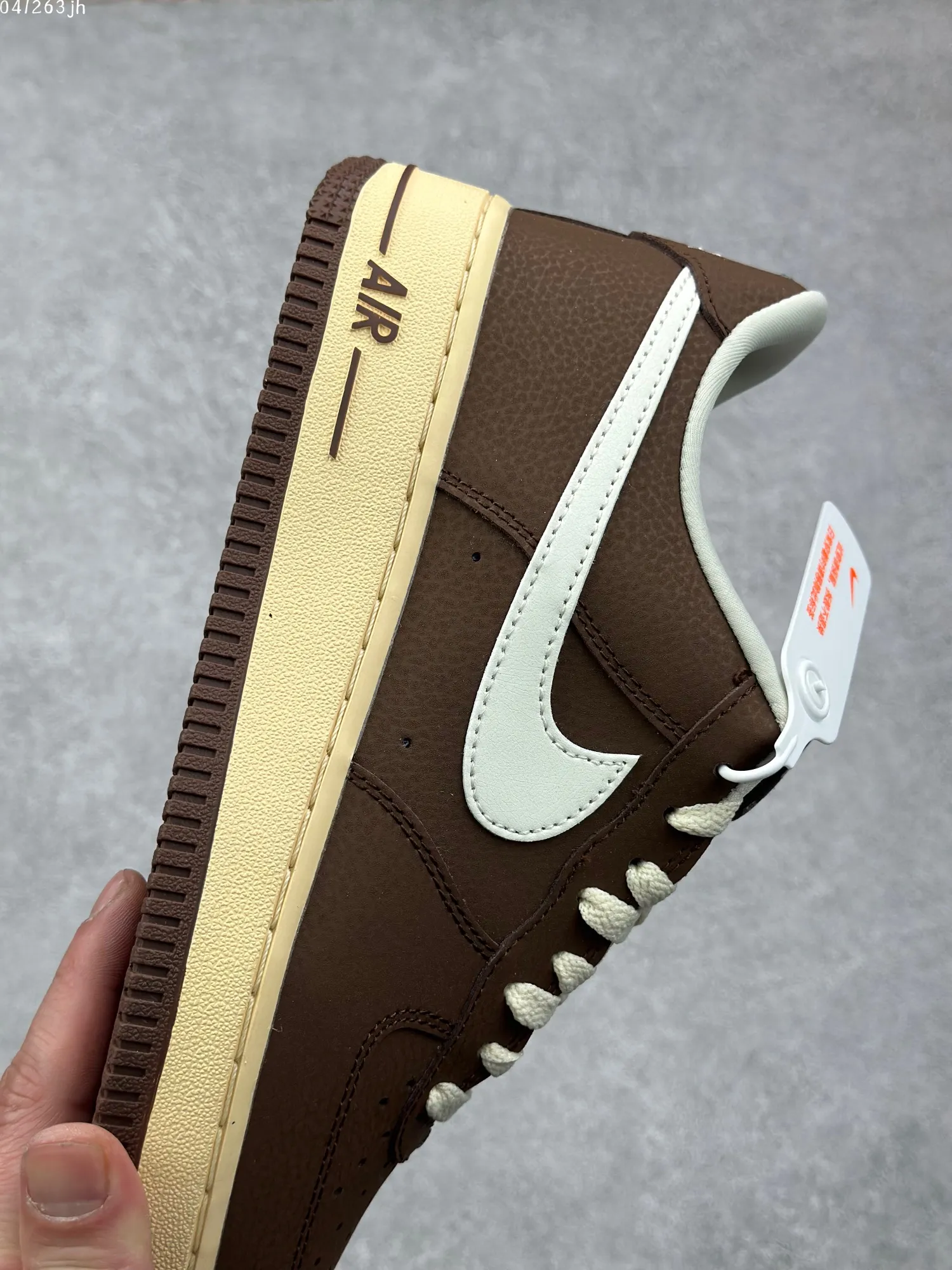 Nike Air Force 1 Low ’07 White Brown Custom Leather  Sneakers – High Quality Rep Shoes CQ5059- DailyWear 1078