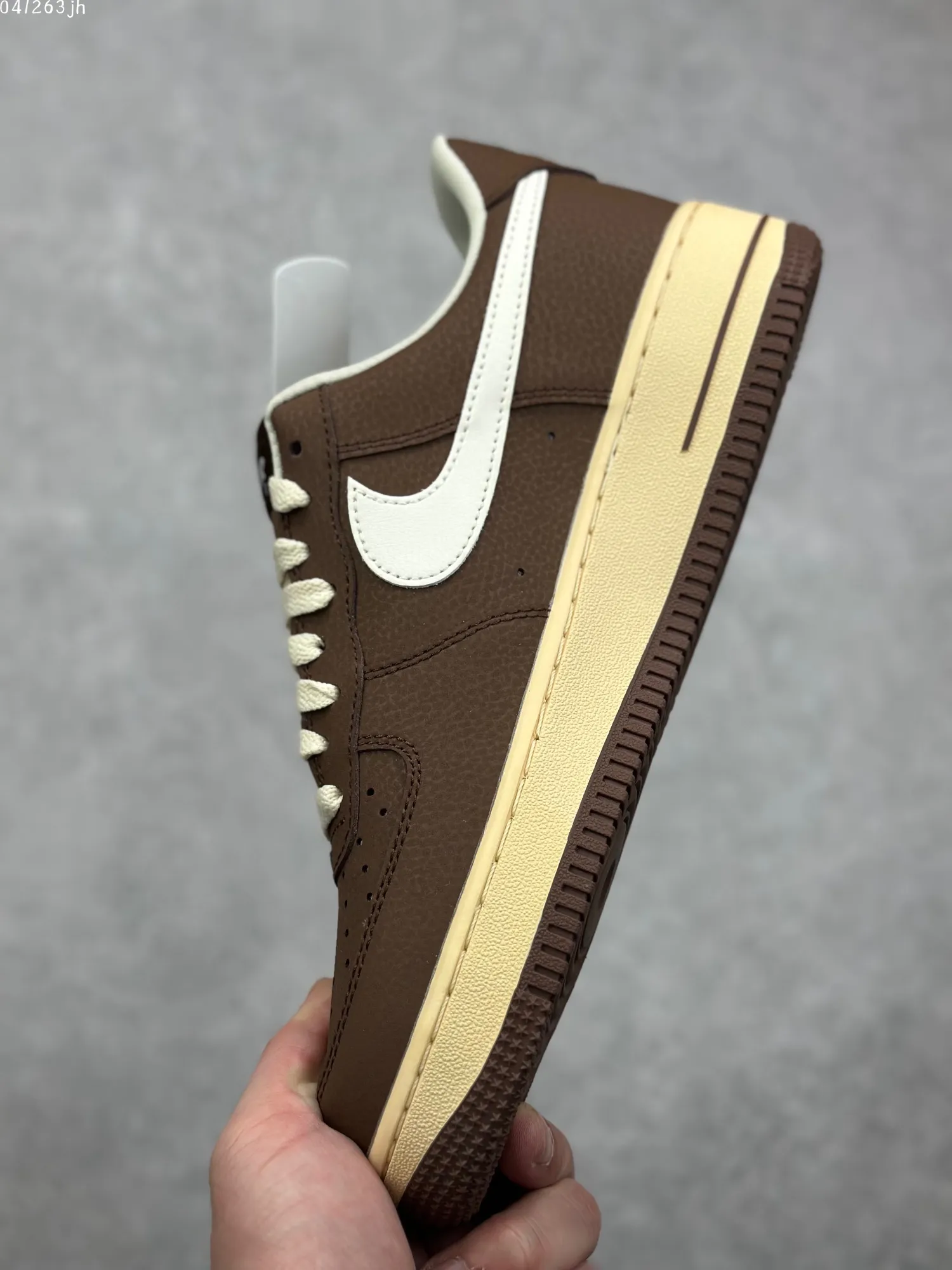 Nike Air Force 1 Low ’07 White Brown Custom Leather  Sneakers – High Quality Rep Shoes CQ5059- DailyWear 1078