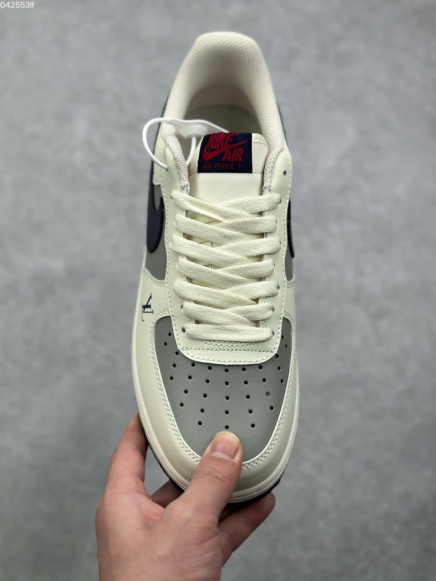 Nike Air Force 1 Low ’07 x Louis Vuitton White Navy Red Custom Rep Shoes – Best Replica Sneakers Durable 1001