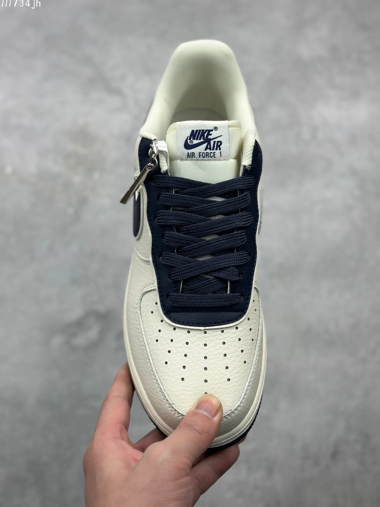 Stretchable Nike Air Force 1 Low “40TH” – Cream Navy Blue, Custom Low-Top Rep Shoes, Best Replica Sneakers 1015