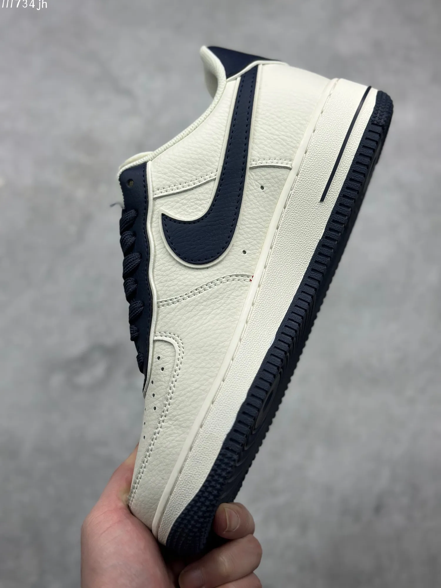 Stretchable Nike Air Force 1 Low “40TH” – Cream Navy Blue, Custom Low-Top Rep Shoes, Best Replica Sneakers 1015