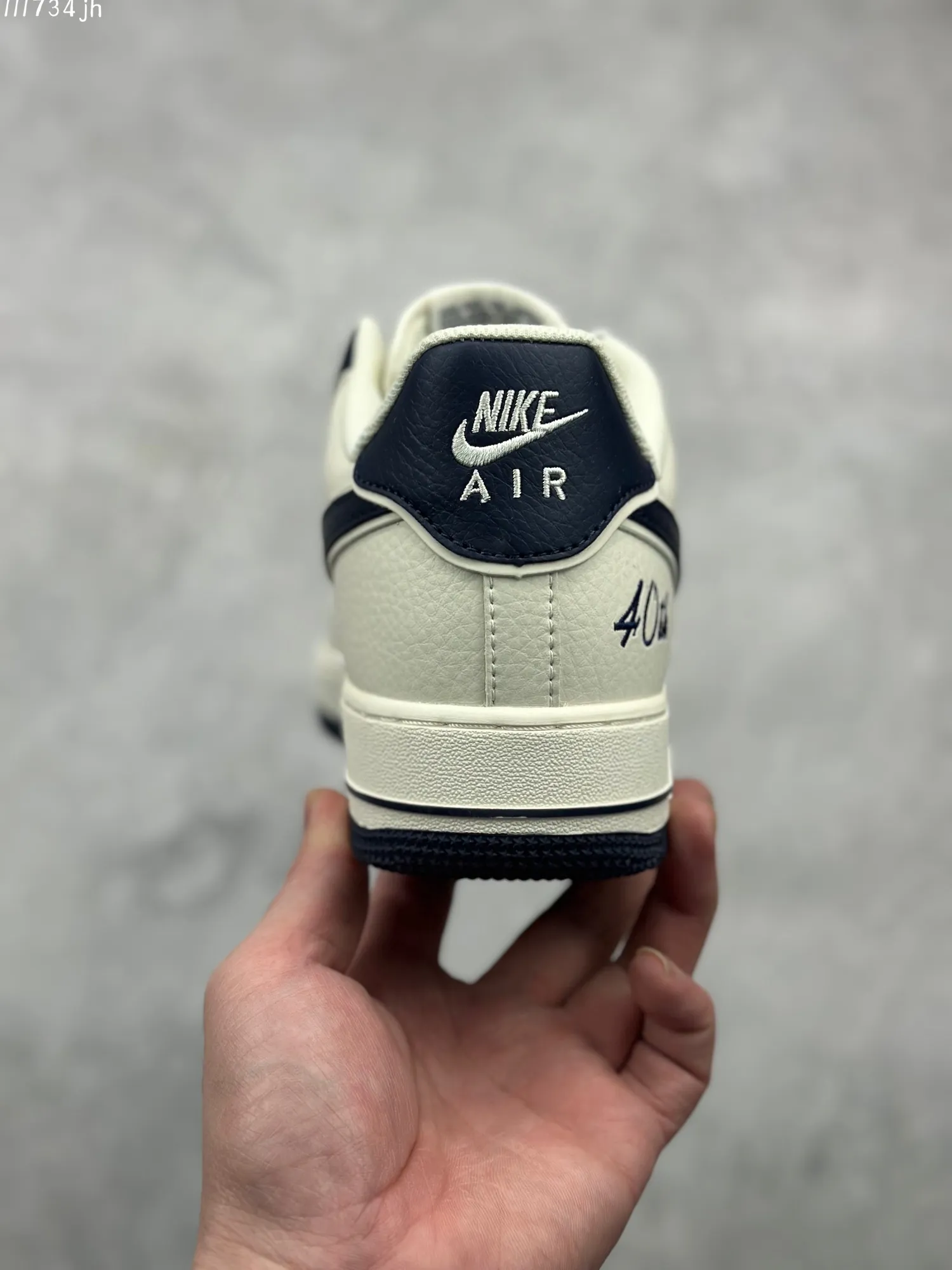 Stretchable Nike Air Force 1 Low “40TH” – Cream Navy Blue, Custom Low-Top Rep Shoes, Best Replica Sneakers 1015