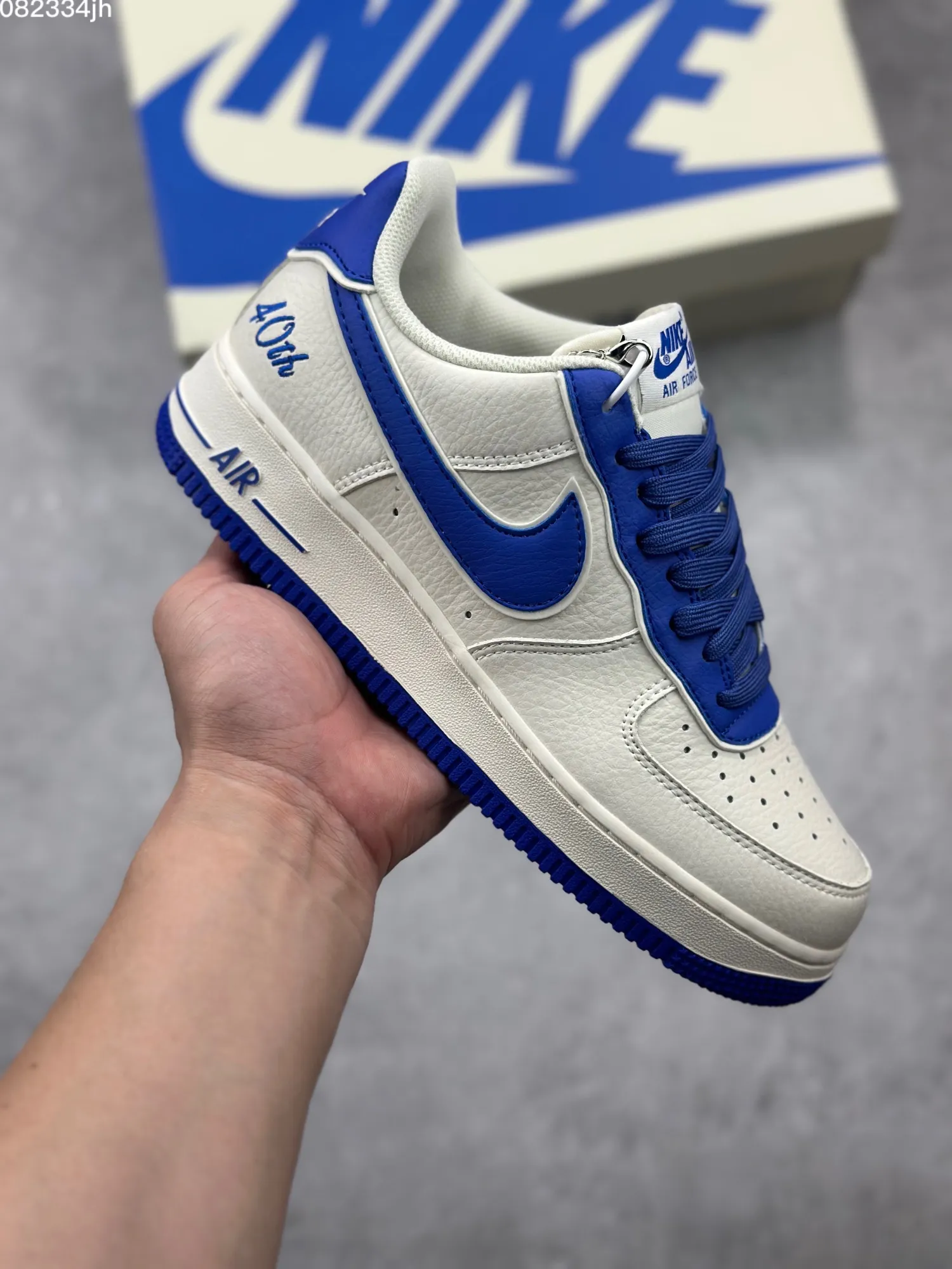 Nike Air Force 1 Low “40TH” Cream Blue  Sneakers – Official Custom Edition with Top Rep Shoes and Best Replica Sneakers Unique 1046