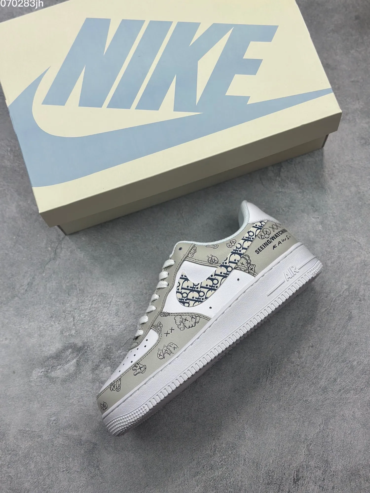 Nike Air Force 1 Low ‘Dior’ White Blue  Sneakers – Best Replica Sneakers with Official Authentic Design, Rep Shoes, Original Box and Accessories, Sizes 36- Sleek 1060
