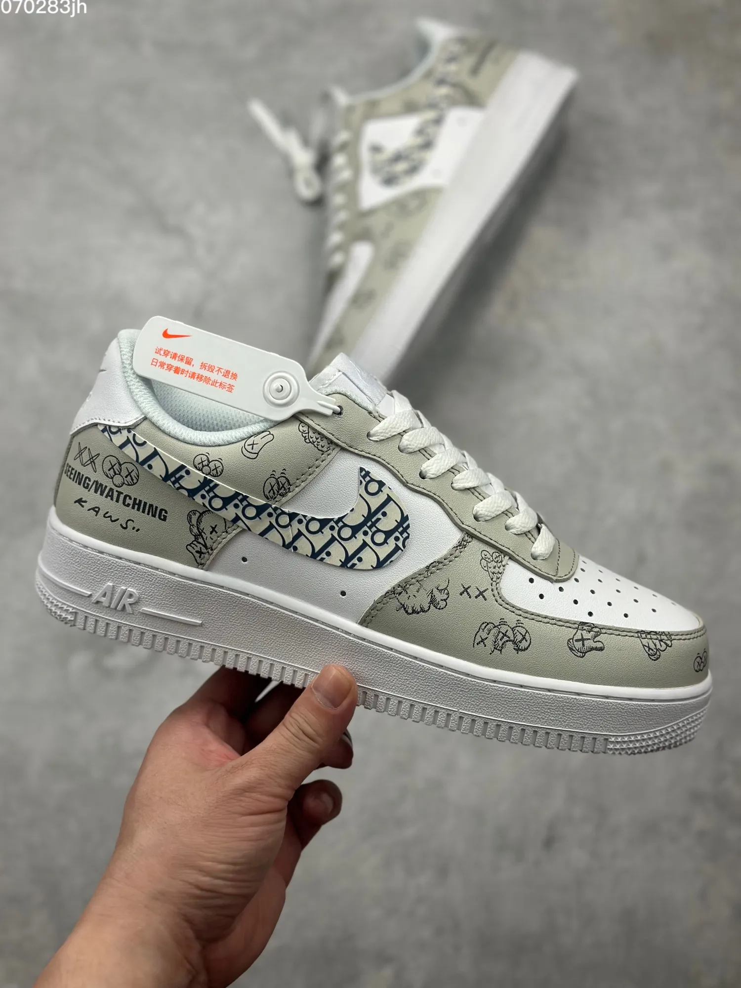 Nike Air Force 1 Low ‘Dior’ White Blue  Sneakers – Best Replica Sneakers with Official Authentic Design, Rep Shoes, Original Box and Accessories, Sizes 36- Sleek 1060