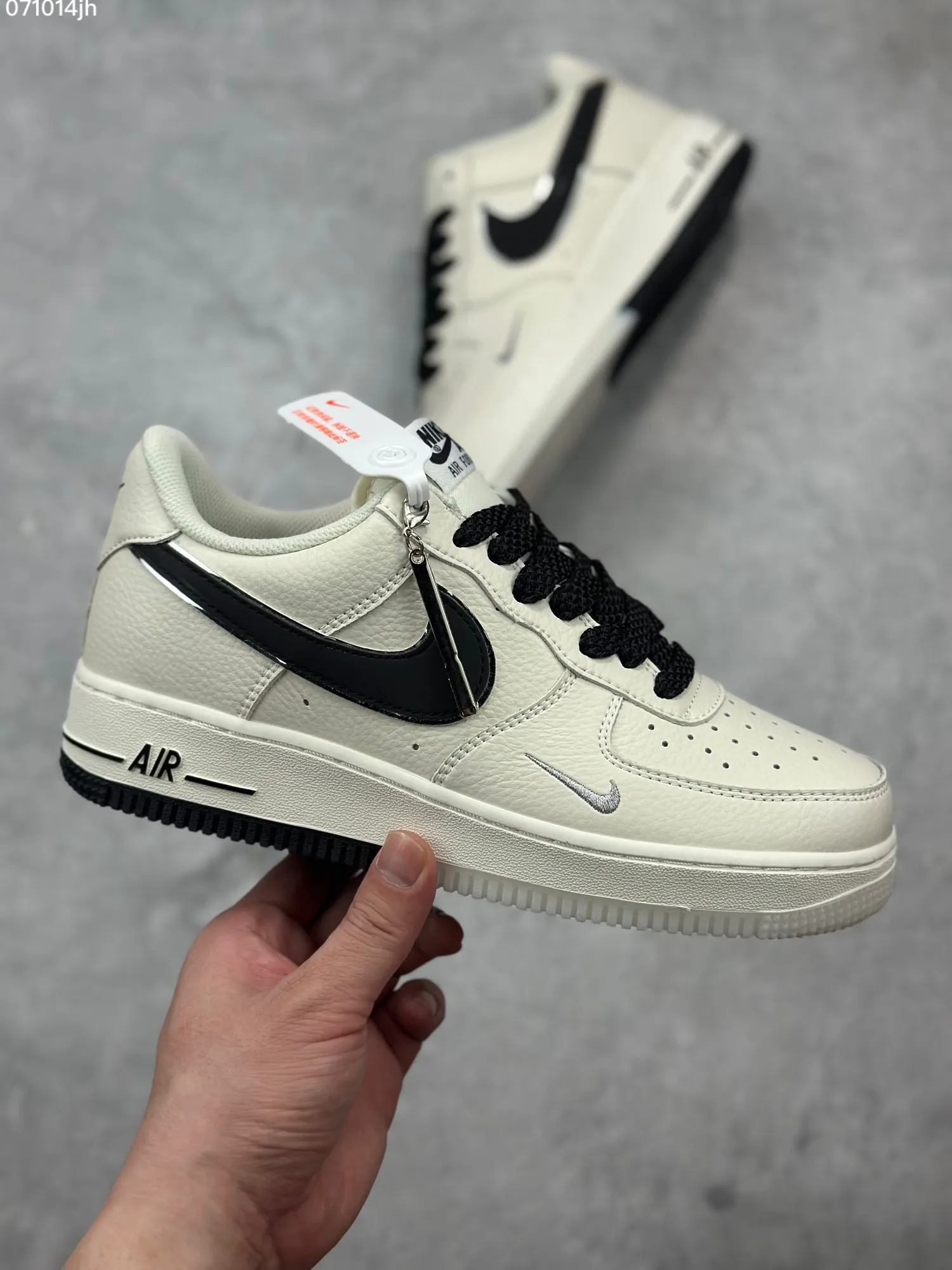 Nike Air Force 1 Low ‘Full Star’ – Cream Black, Custom Low-Top Rep Shoes, Top-Quality Replica Sneakers, Size 36- Premium 1057