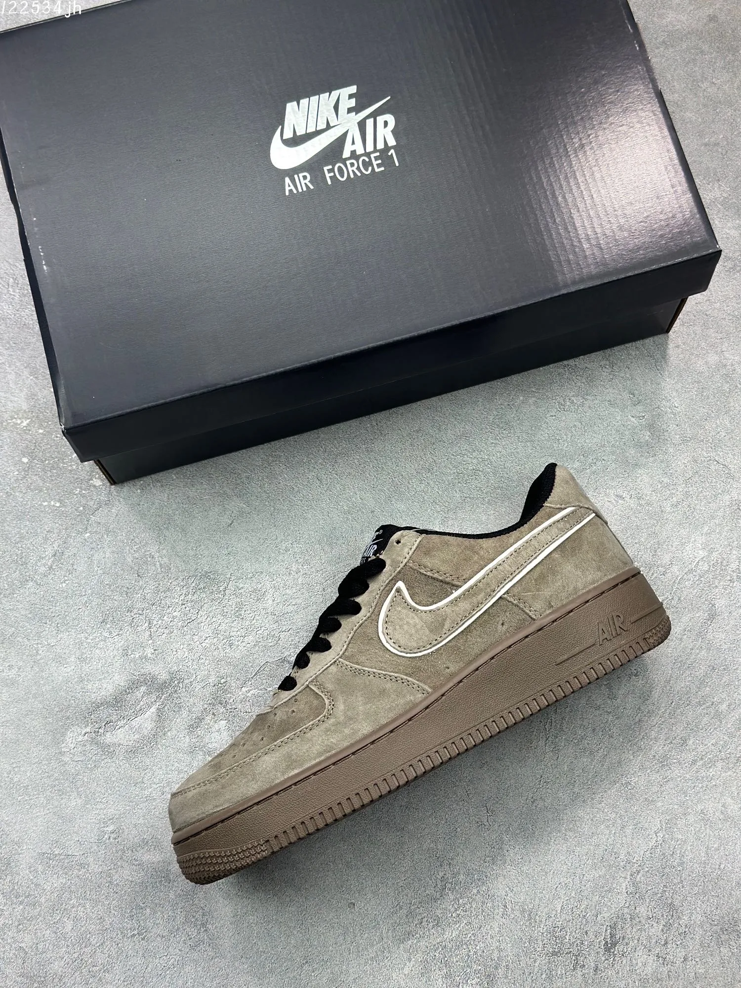Stylish Nike Air Force 1 Low Grey Black Suede  Shoes – Limited Edition Fall Winter 2023 High Quality Replica “` 1081
