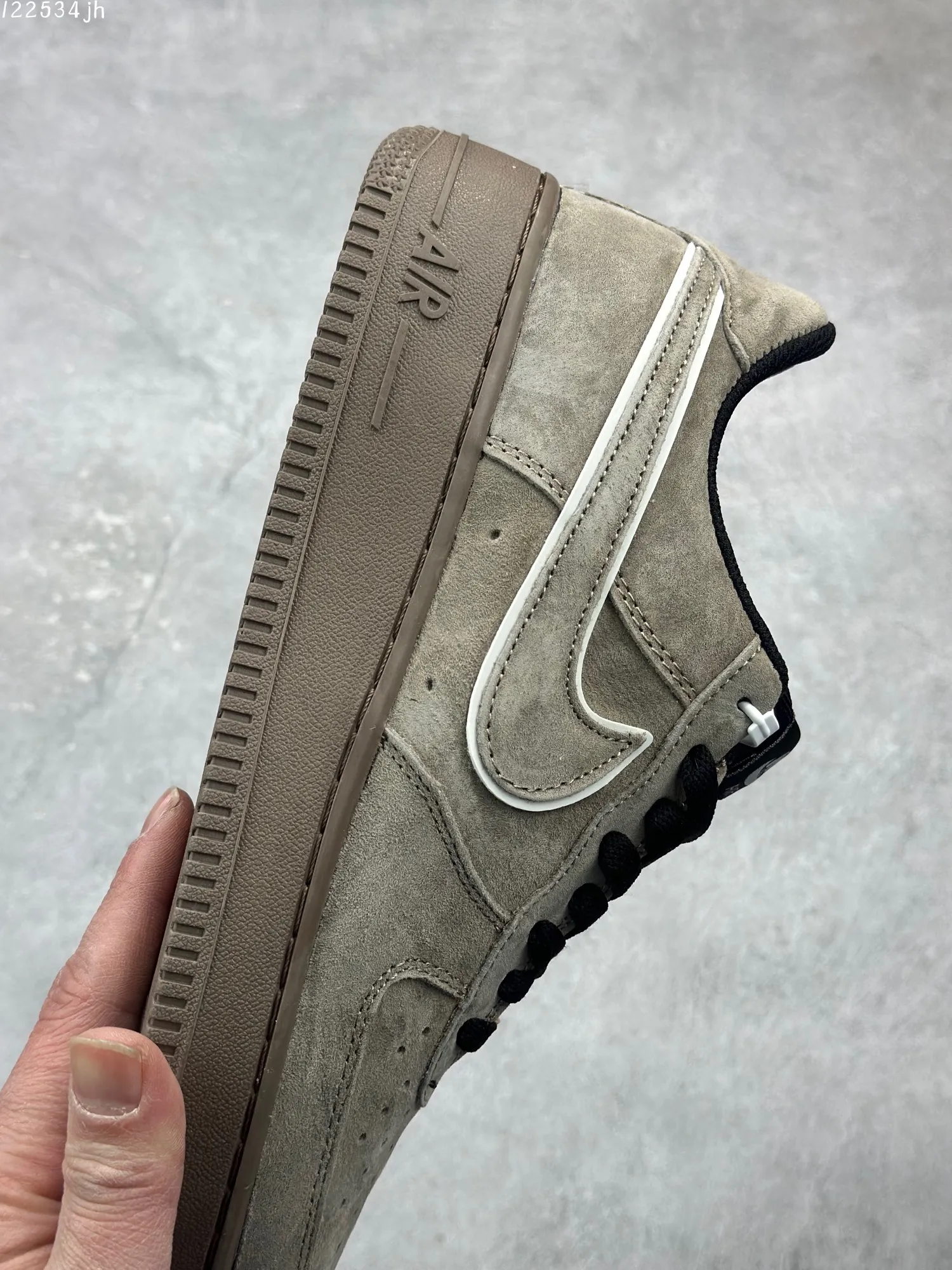 Stylish Nike Air Force 1 Low Grey Black Suede  Shoes – Limited Edition Fall Winter 2023 High Quality Replica “` 1081