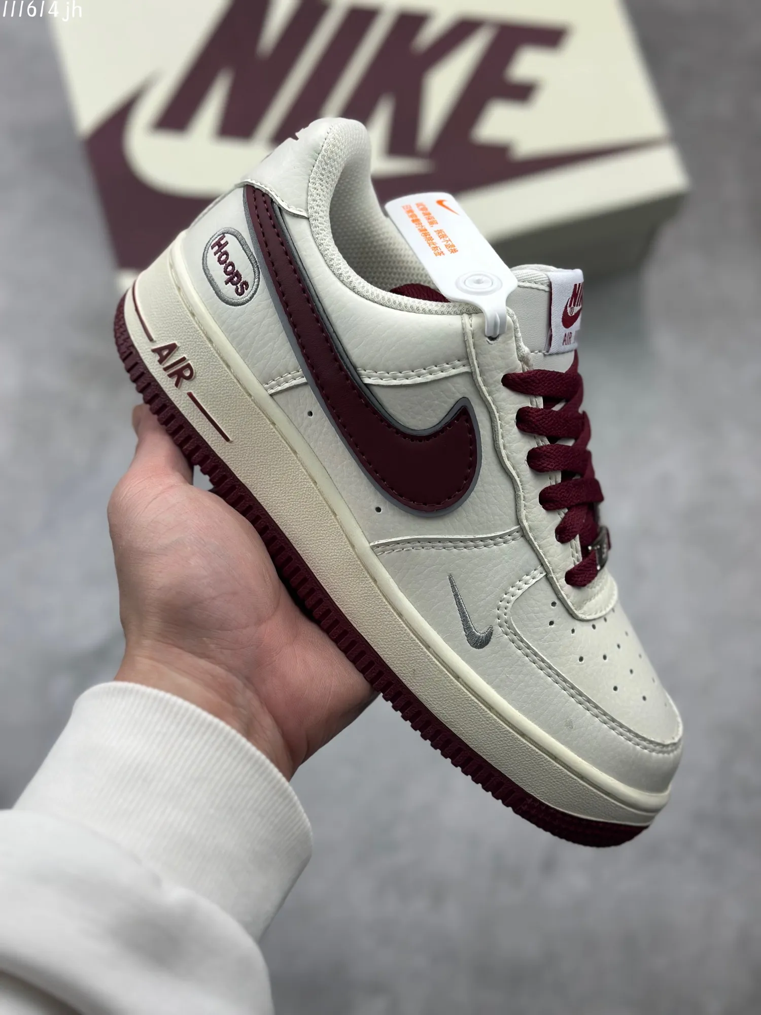 Nike Air Force 1 Low “Hoops” – Sail Maroon – Best Replica Sneakers & Rep Shoes Sustainable 1018
