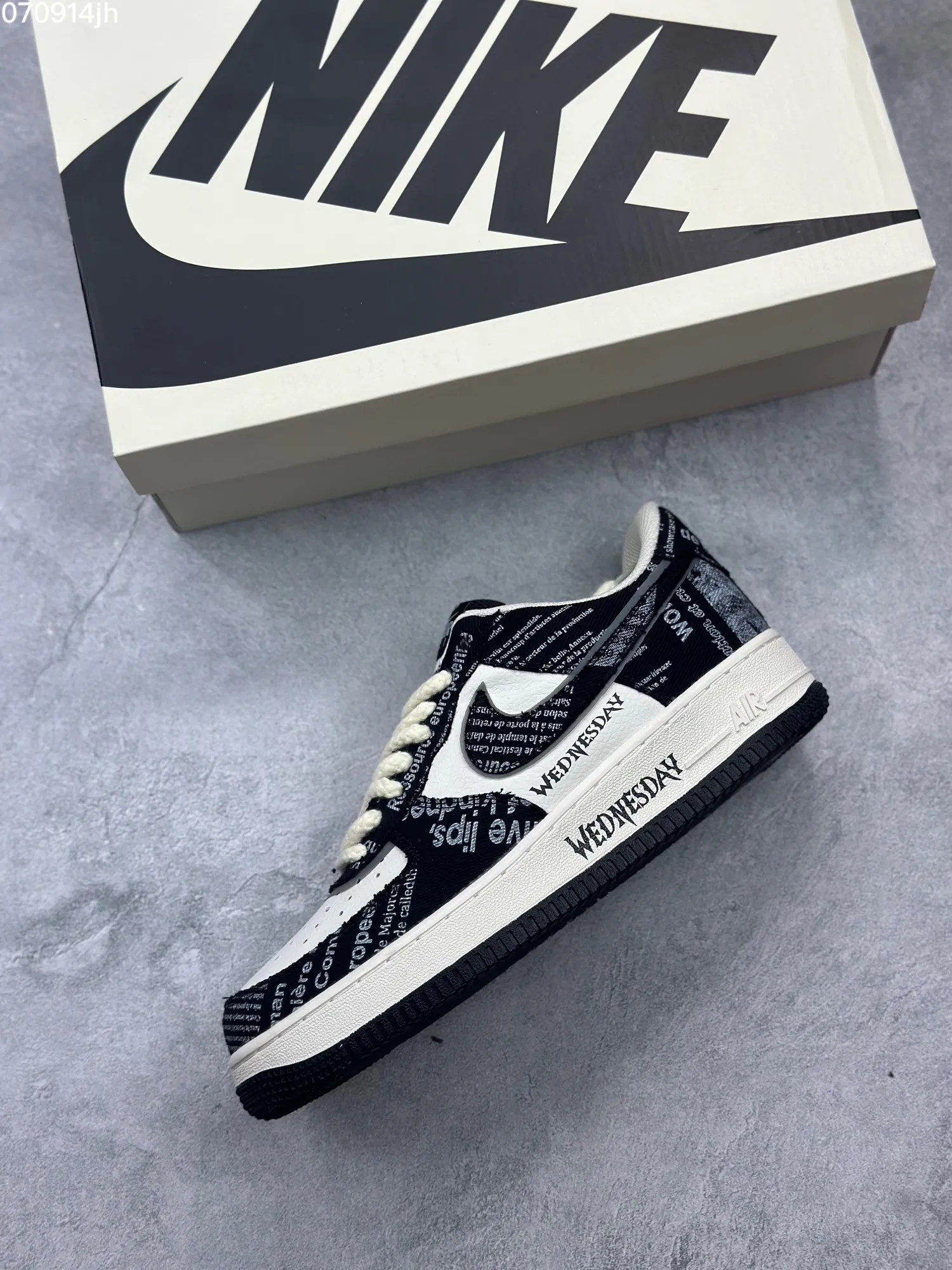 Casual Nike Air Force 1 Low “Wednesday” – Black White – Top Rep Shoes & Best Replica Sneakers 1059
