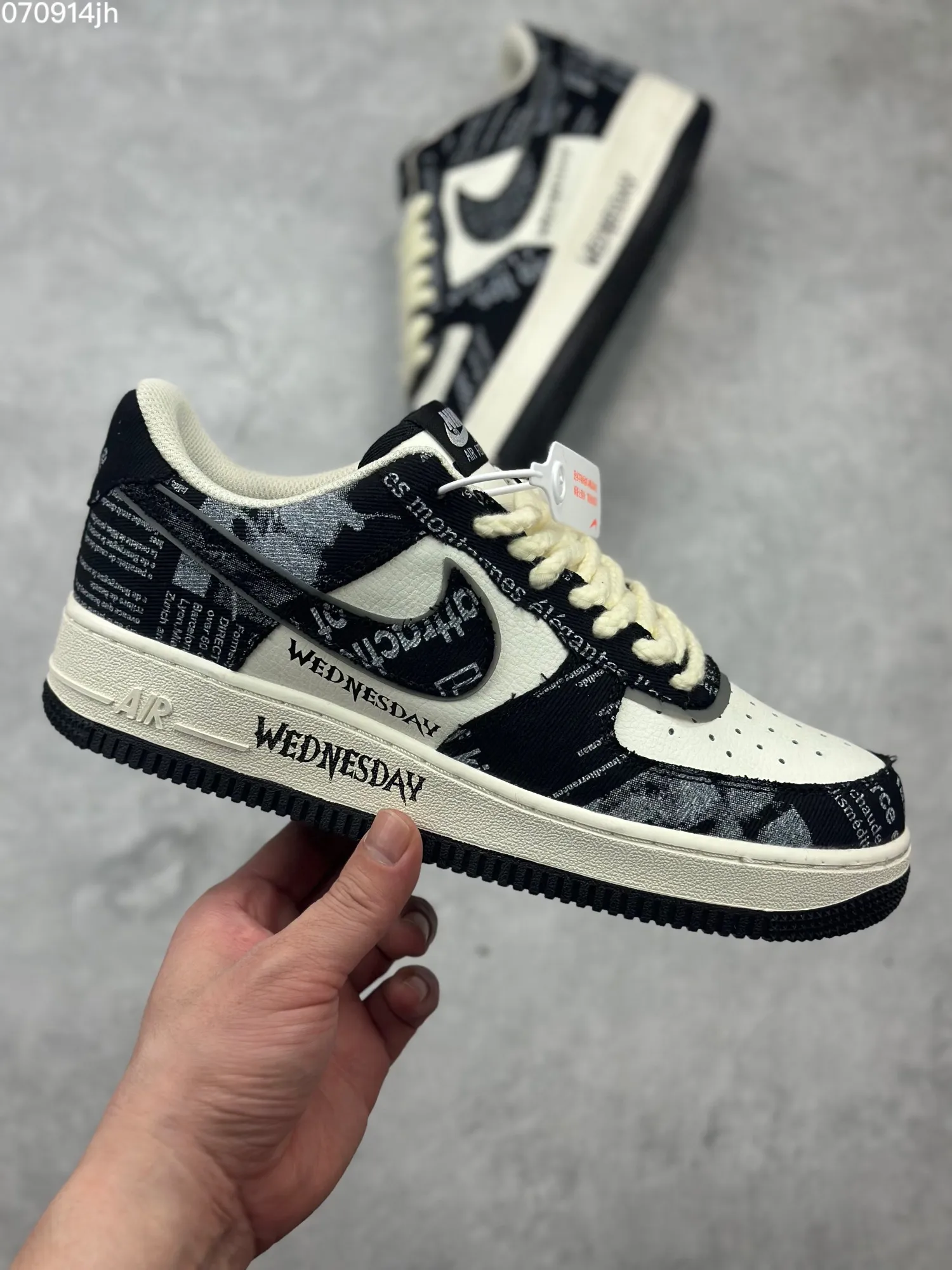 Casual Nike Air Force 1 Low “Wednesday” – Black White – Top Rep Shoes & Best Replica Sneakers 1059