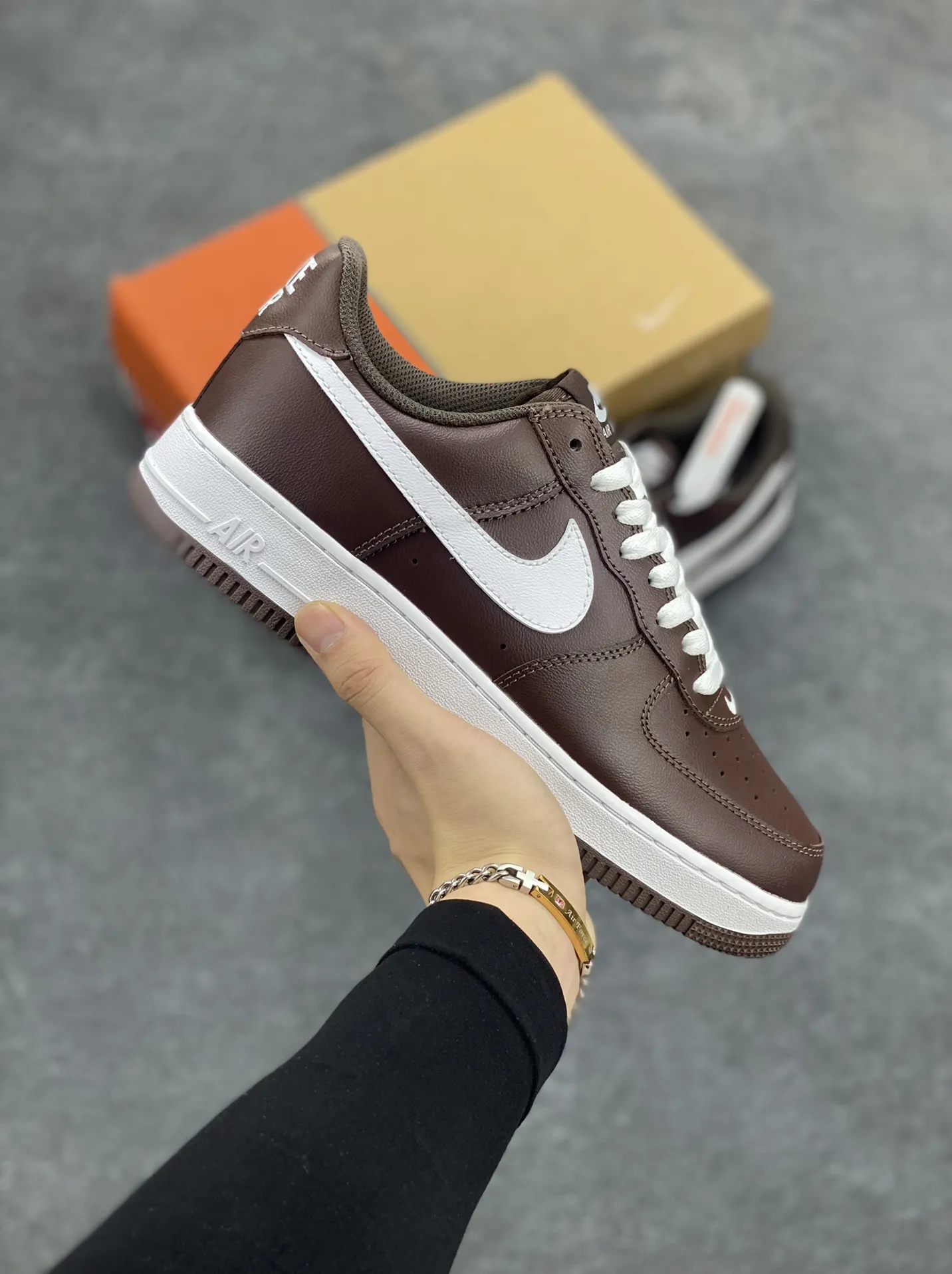 StreetReady Nike Air Force 1 Low White Brown  Sneakers – Rep Shoes, Best Replica Sneakers, Original Box, Multiple Sizes Available 1051
