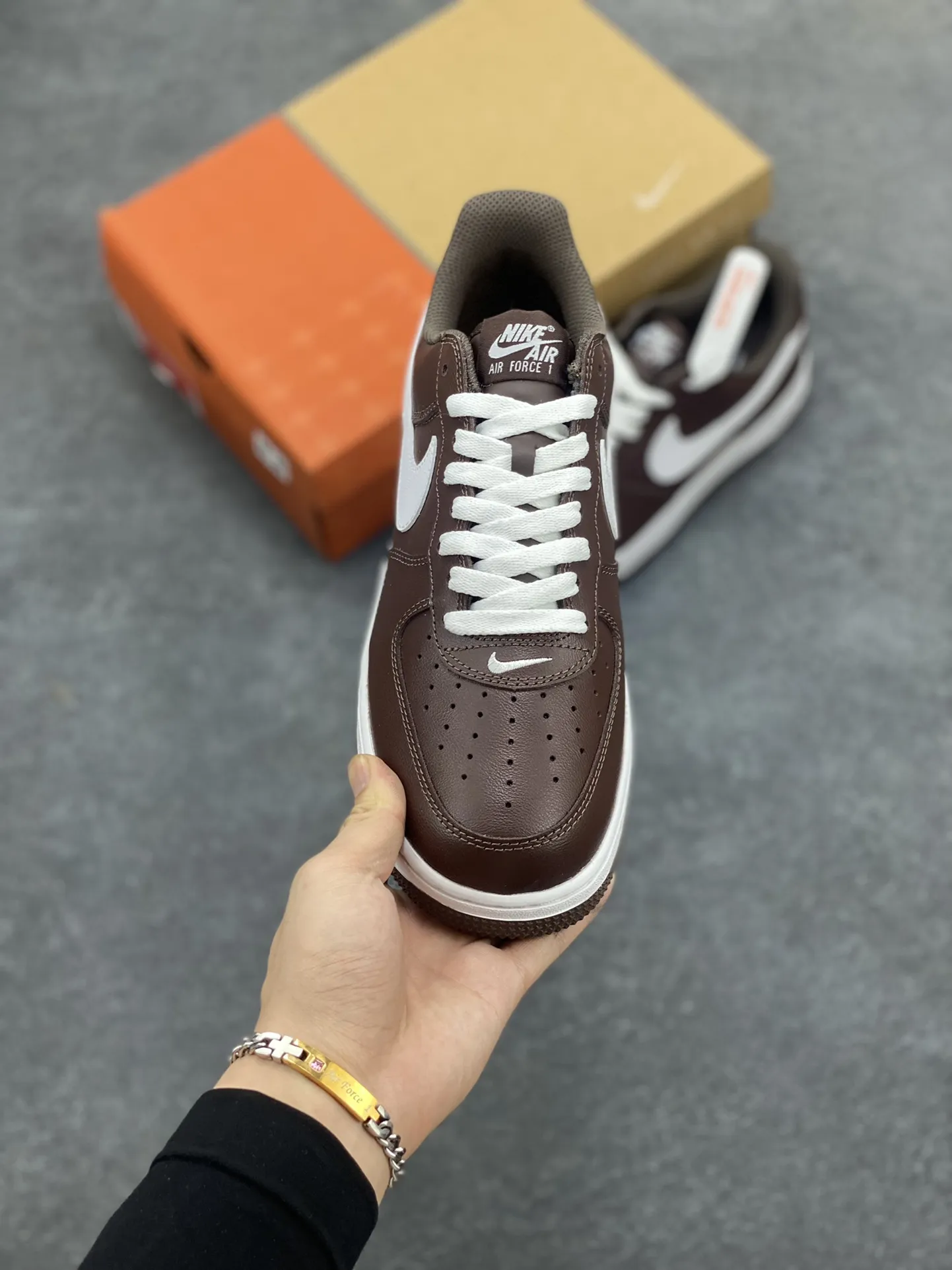 StreetReady Nike Air Force 1 Low White Brown  Sneakers – Rep Shoes, Best Replica Sneakers, Original Box, Multiple Sizes Available 1051