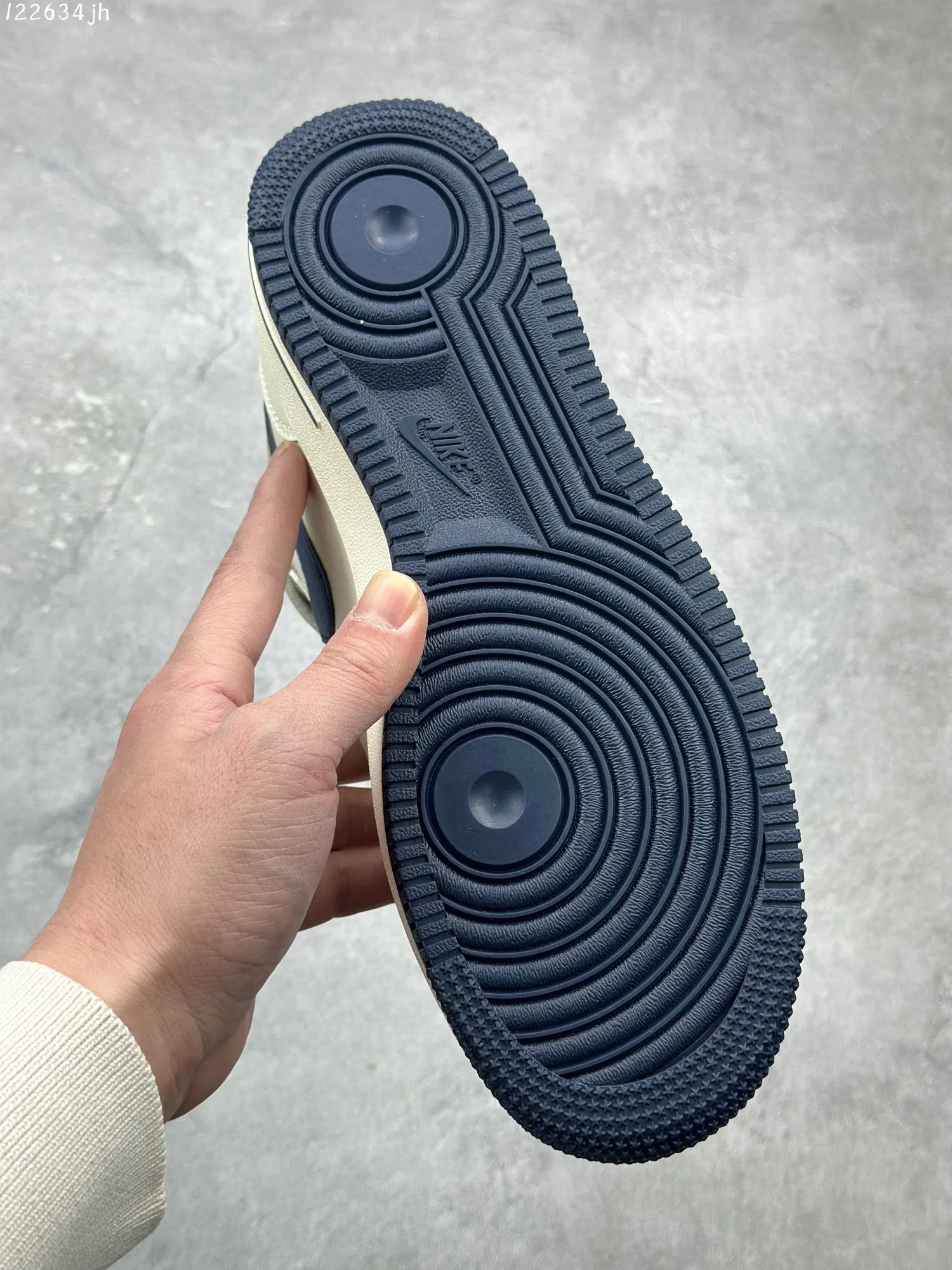 Nike Air Force 1 MID “Rice Deep Blue” High-Top  Sneakers – Cream Blue, Custom Leather, Authentic Air Force Style, Full-Length Air Sole, High Quality Rep Shoes, Nike Replica (Includes Marker for Customization) – PA0920- Trendy 1083