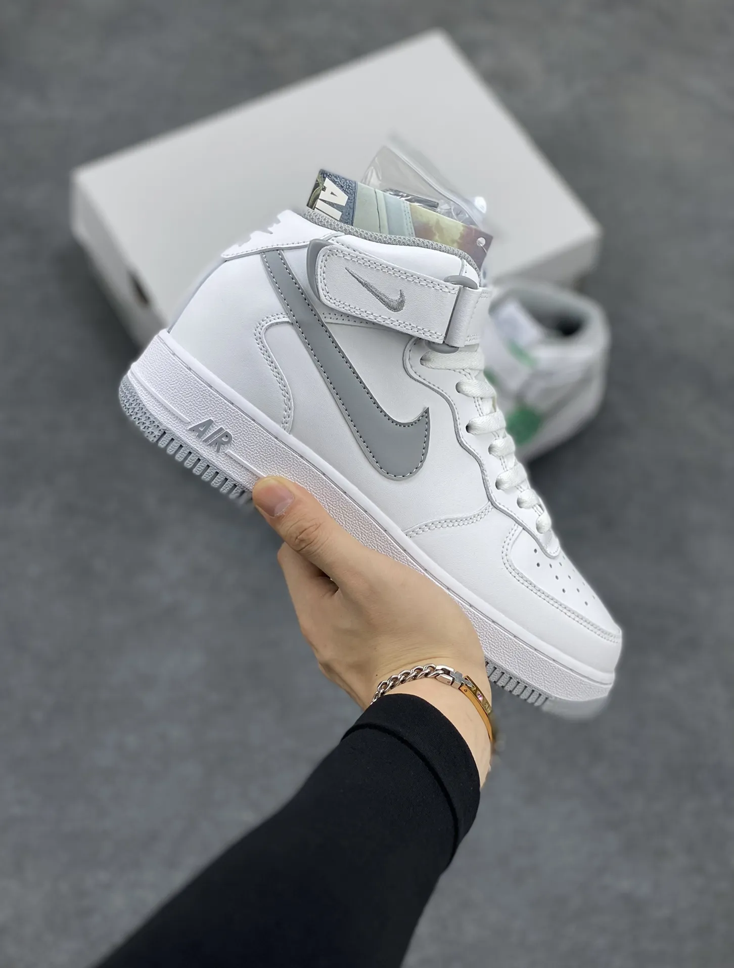Nike Air Force 1 MID White Grey  Sneakers – DV0806-100 – Original Box with Top Rep Shoes & Best Replica Sneakers Quality Durable 1068