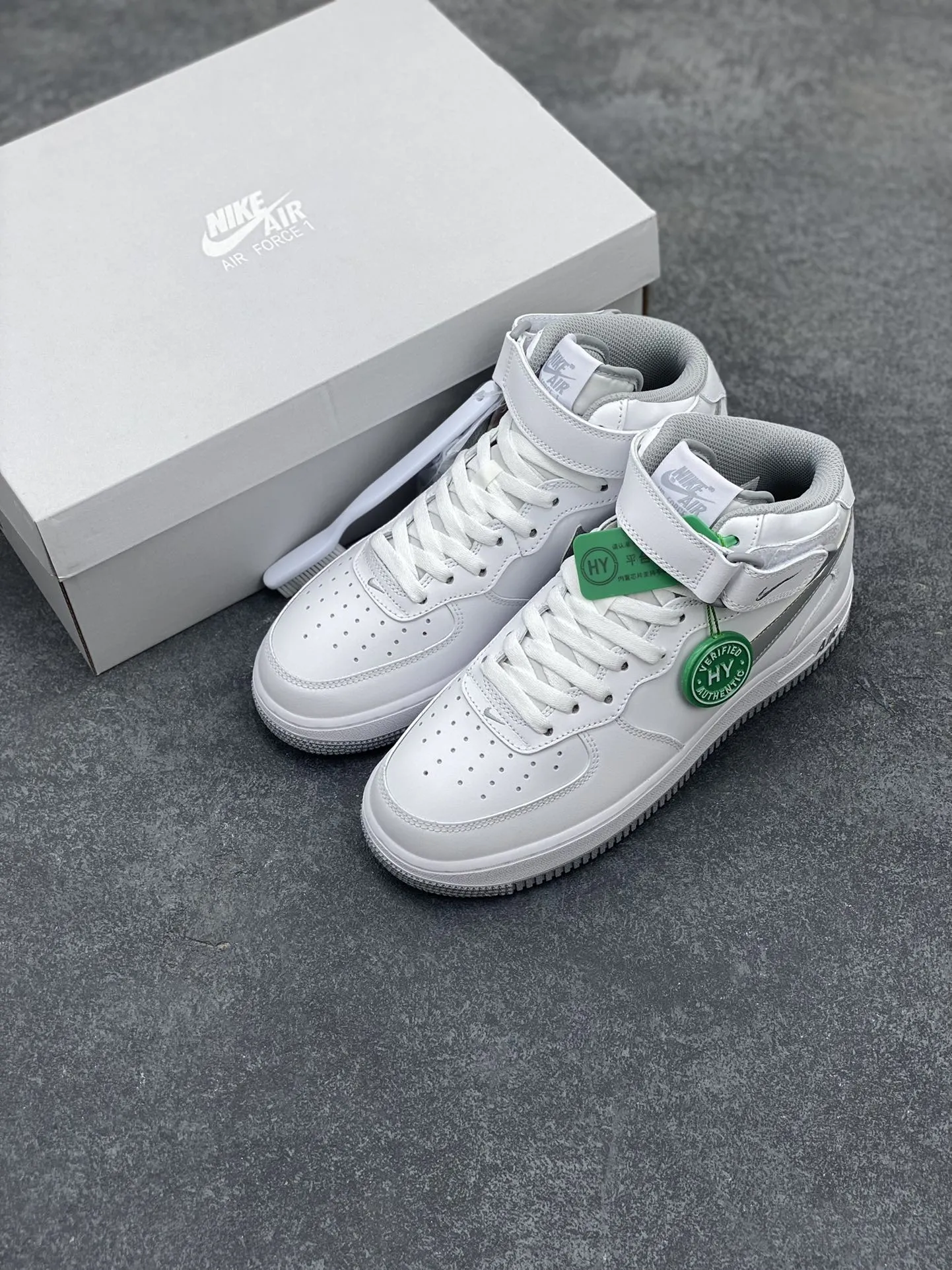Nike Air Force 1 MID White Grey  Sneakers – DV0806-100 – Original Box with Top Rep Shoes & Best Replica Sneakers Quality Durable 1068