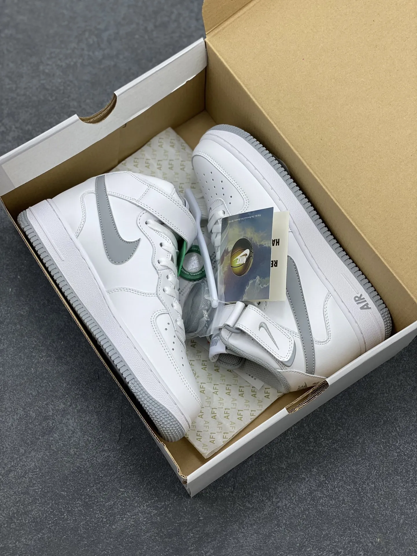 Nike Air Force 1 MID White Grey  Sneakers – DV0806-100 – Original Box with Top Rep Shoes & Best Replica Sneakers Quality Durable 1068