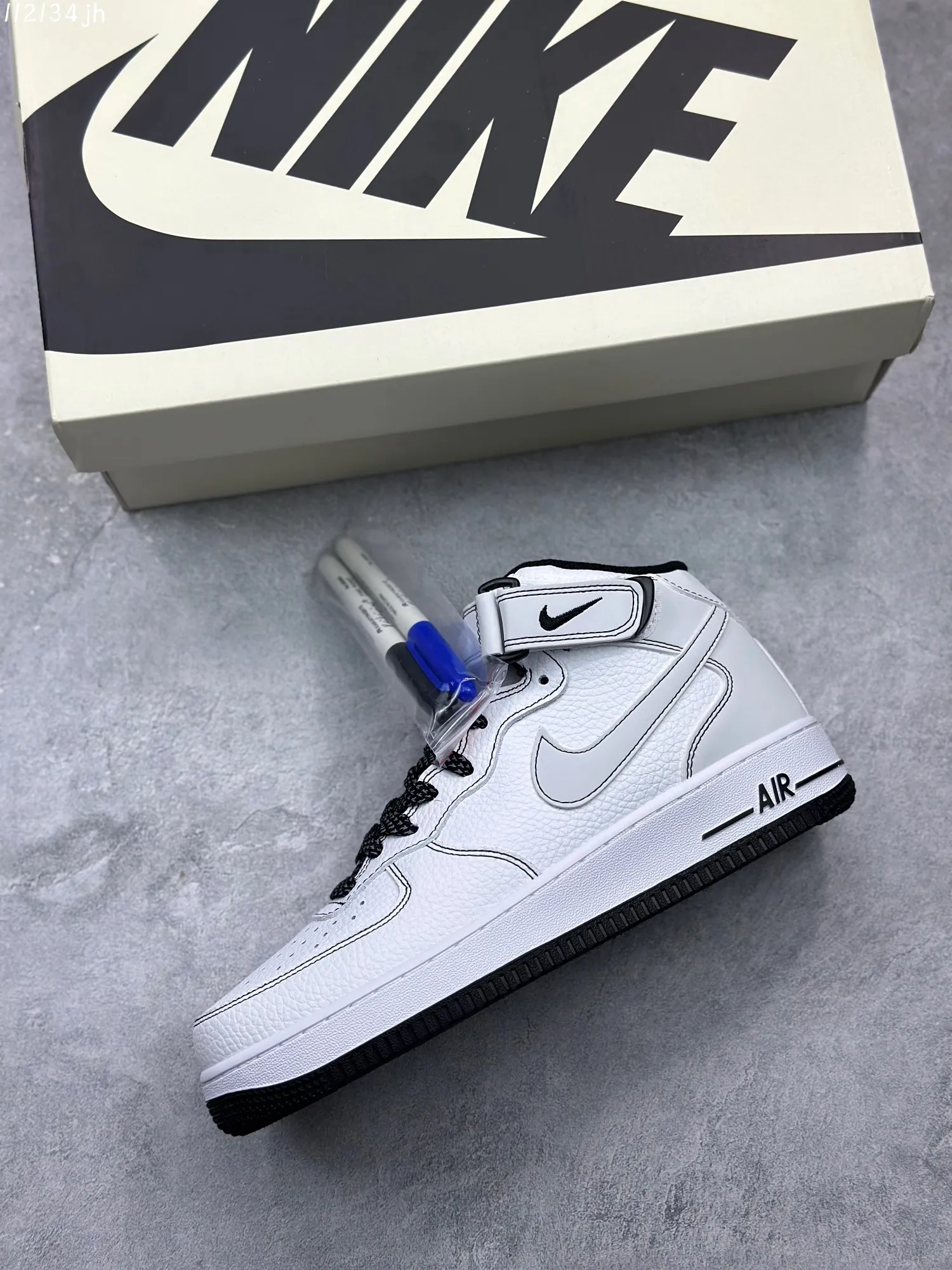 Contemporary Nike Air Force 1 Mid ‘Mark Line Full Sky’ – Black White Mid-Top  Rep Shoes & Best Replica Sneakers 1013