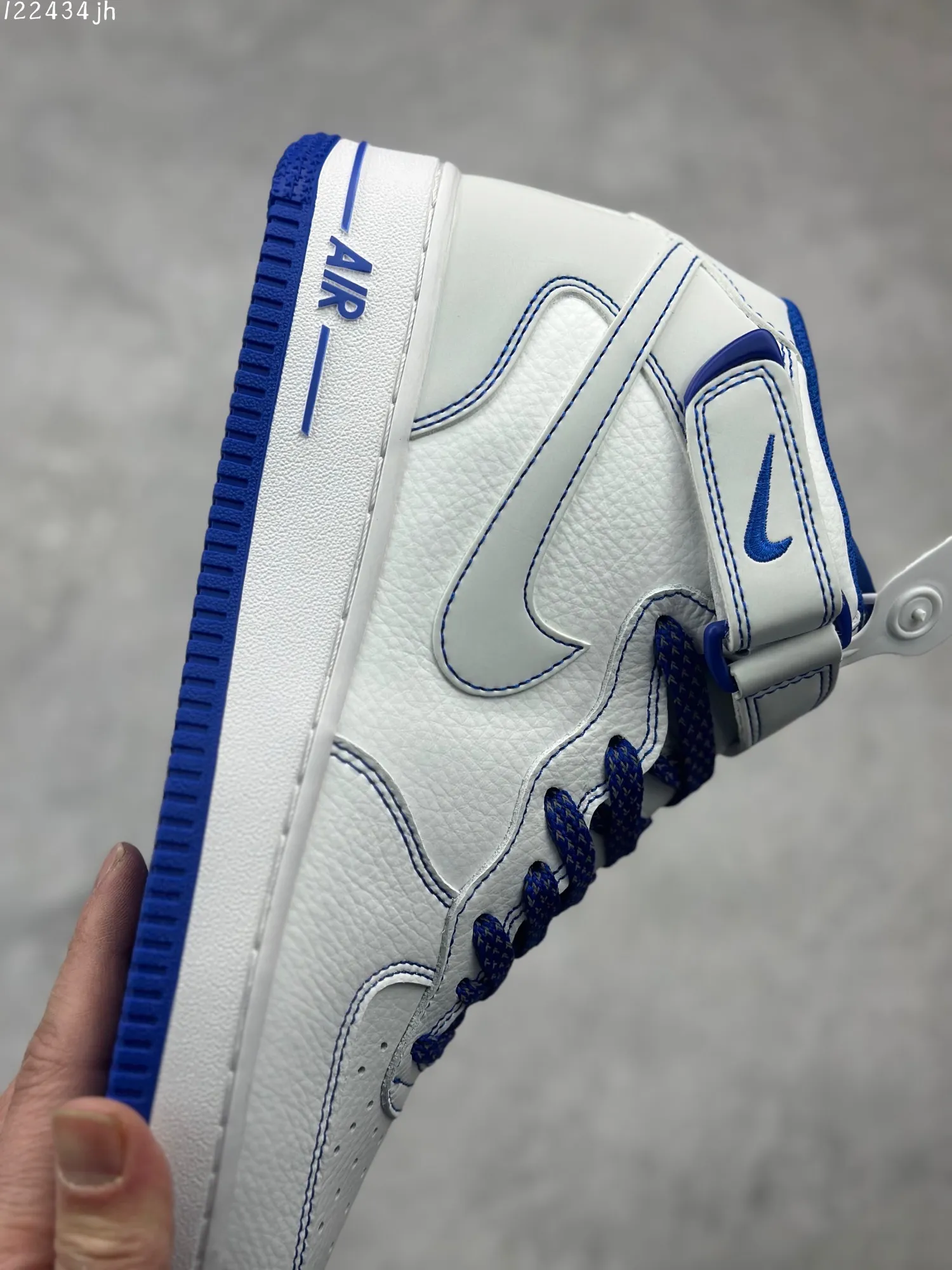 Nike Air Force 1 Mid ‘Mark Line Full Sky’ – White Blue,  Mid-Top Sneakers with 3M Reflective and Full-Length Air Unit, High Quality Rep Shoes, Original Box Included (with Marker Pen) – MK0619- Fashionable 1086