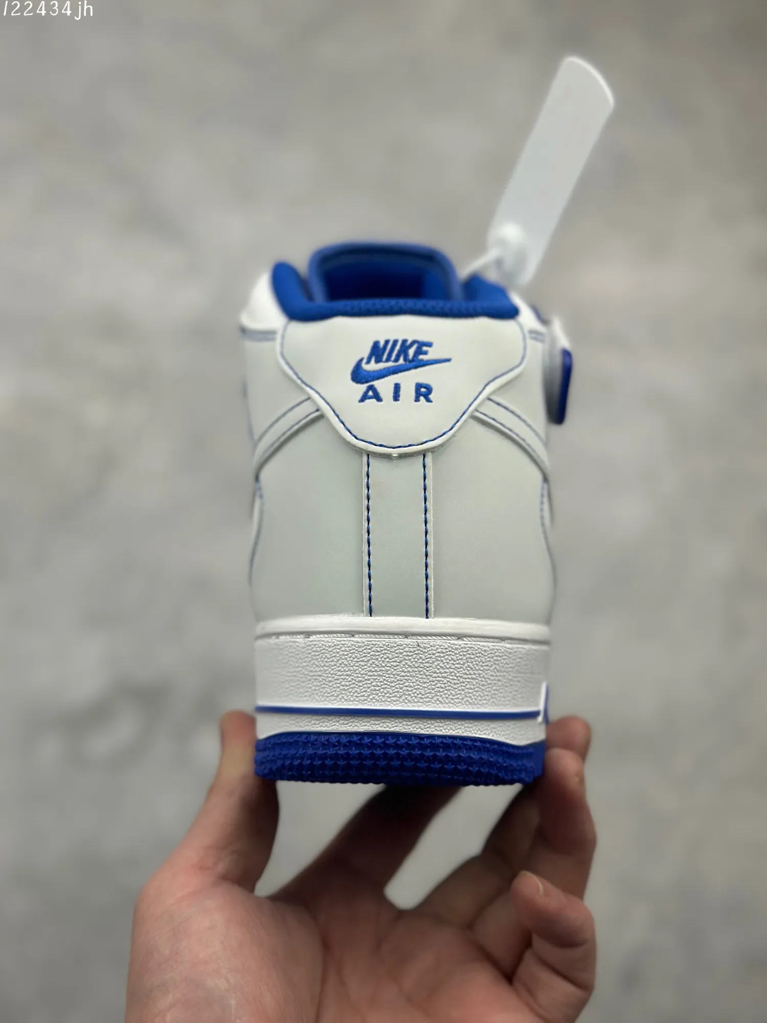 Nike Air Force 1 Mid ‘Mark Line Full Sky’ – White Blue,  Mid-Top Sneakers with 3M Reflective and Full-Length Air Unit, High Quality Rep Shoes, Original Box Included (with Marker Pen) – MK0619- Fashionable 1086