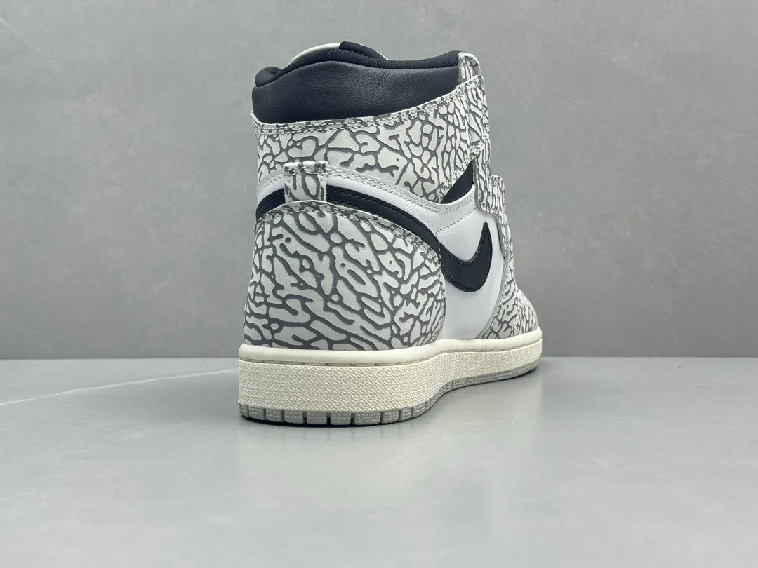 Durable Nike Air Jordan 1 High ‘270 AJ1’ – White Black Elephant Print – Corporate Edition Rep Shoes with Top-Quality Best Replica Sneakers 1283
