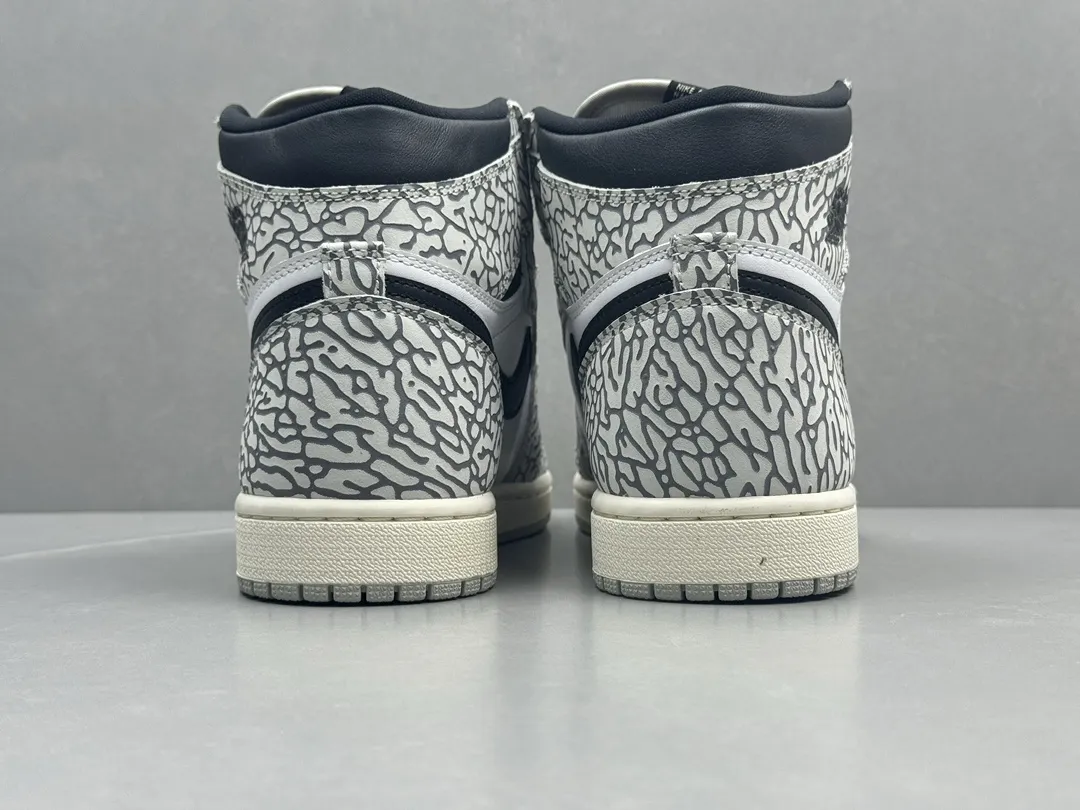 Durable Nike Air Jordan 1 High ‘270 AJ1’ – White Black Elephant Print – Corporate Edition Rep Shoes with Top-Quality Best Replica Sneakers 1283