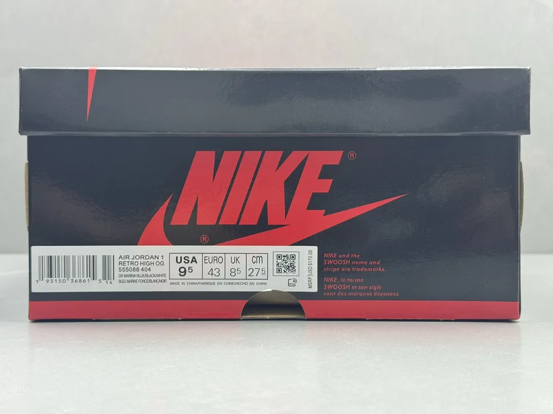 GoodFit Nike Air Jordan 1 High OG ‘Black Blue’ – Corporate 270 AJ1, Top Rep Shoes, Best Replica Sneakers, Sizes 36-47 Including Half Sizes 1286