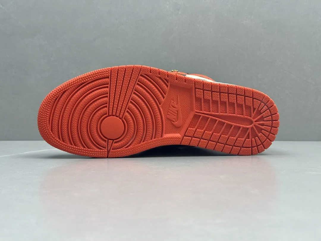 Nike Air Jordan 1 High OG ‘Green Orange’ – Corporate Edition, Top Rep Shoes, Best Replica Sneakers, Sizes 36-47 Including Half Sizes Reliable 1285