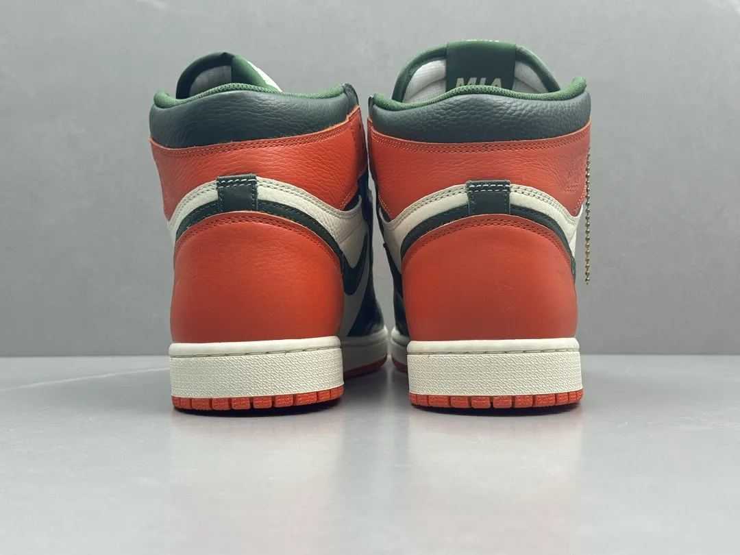 Nike Air Jordan 1 High OG ‘Green Orange’ – Corporate Edition, Top Rep Shoes, Best Replica Sneakers, Sizes 36-47 Including Half Sizes Reliable 1285