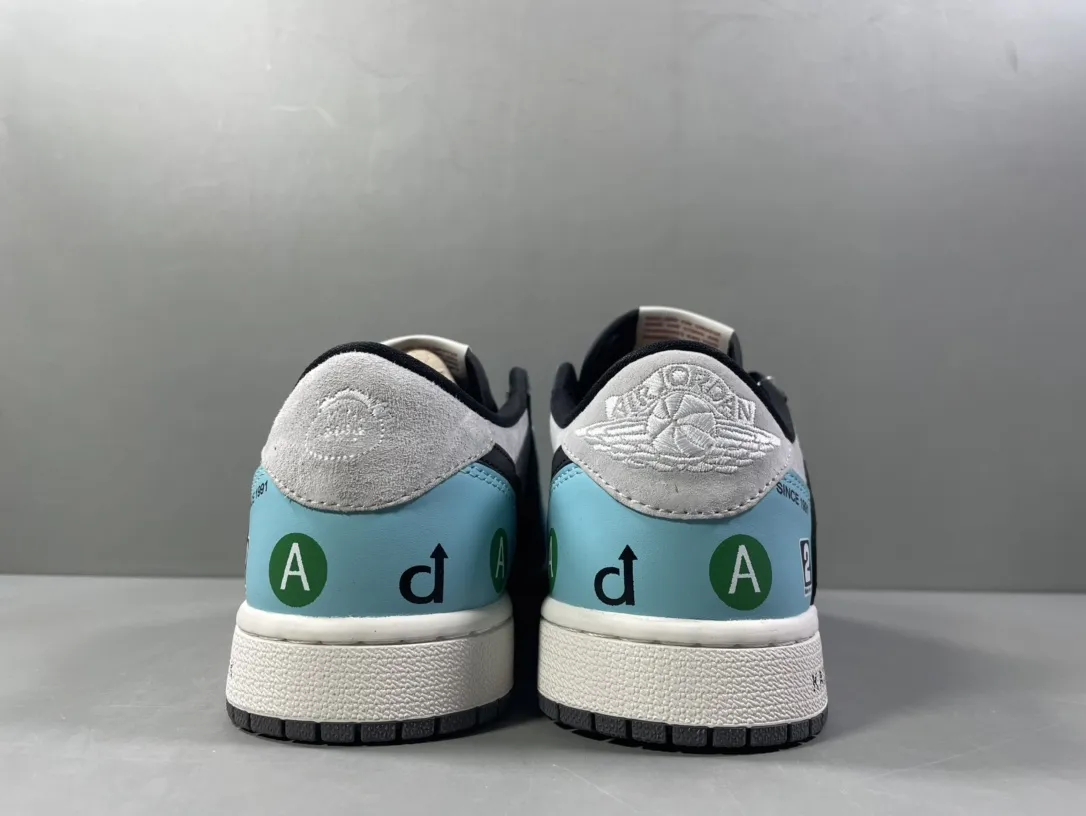 Nike Air Jordan 1 Low ‘A’ Train Collaboration – Light Blue Black – Top Rep Shoes & Best Replica Sneakers Popular 1249