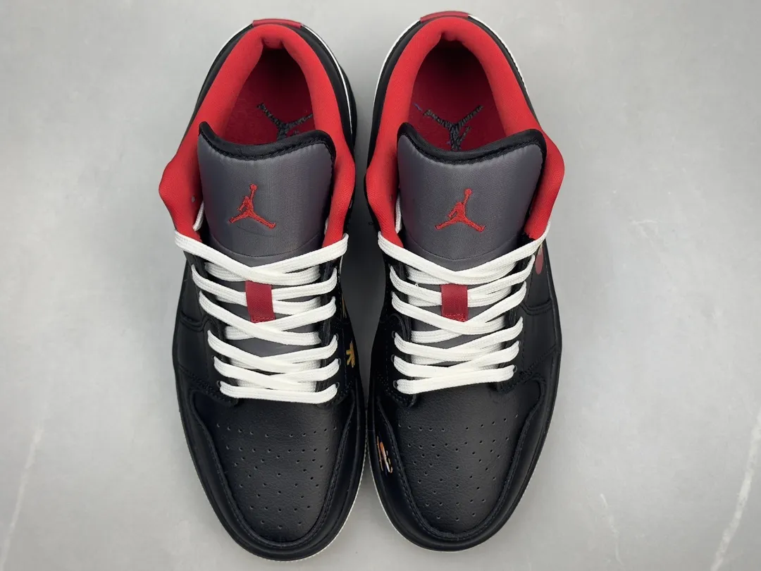 Trendy Nike Air Jordan 1 Low ‘Flame’ Black Red – Top Rep Shoes, Best Replica Sneakers, Sizes 36-46 Including Half Sizes 1346