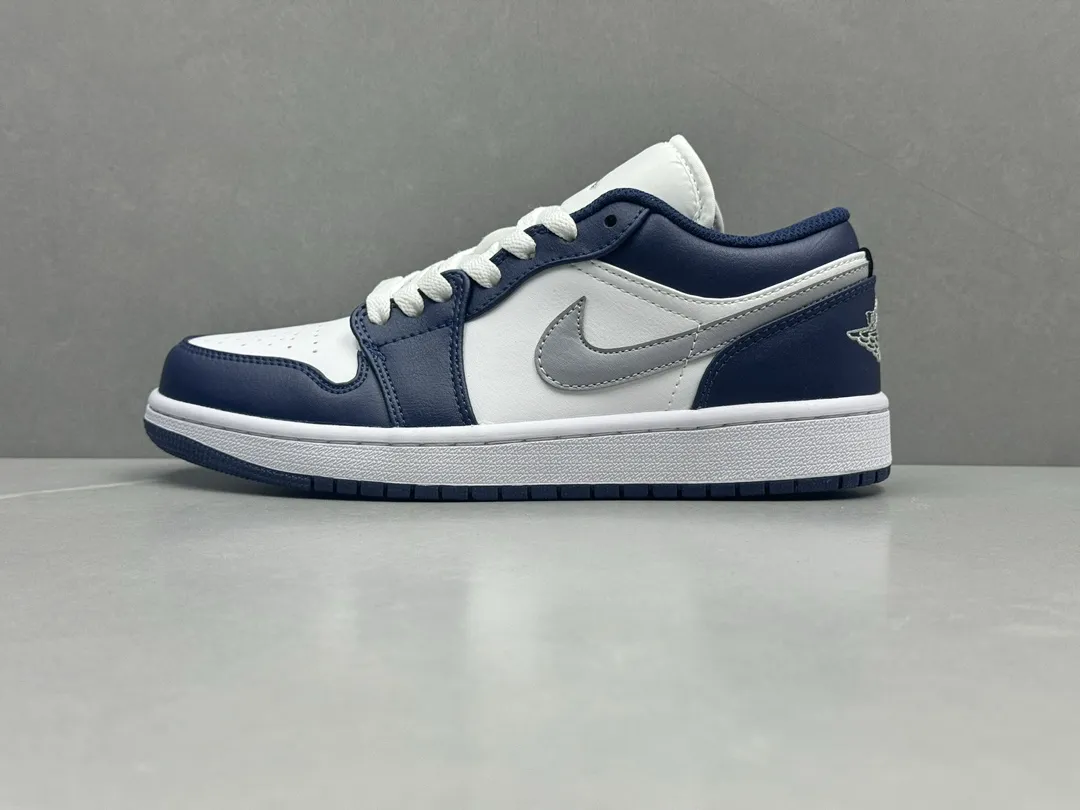 Nike Air Jordan 1 Low ‘Navy Blue White’ – Pure  Version Replica Shoes, Sizes 36-46 Including Half Sizes Upgraded 1243