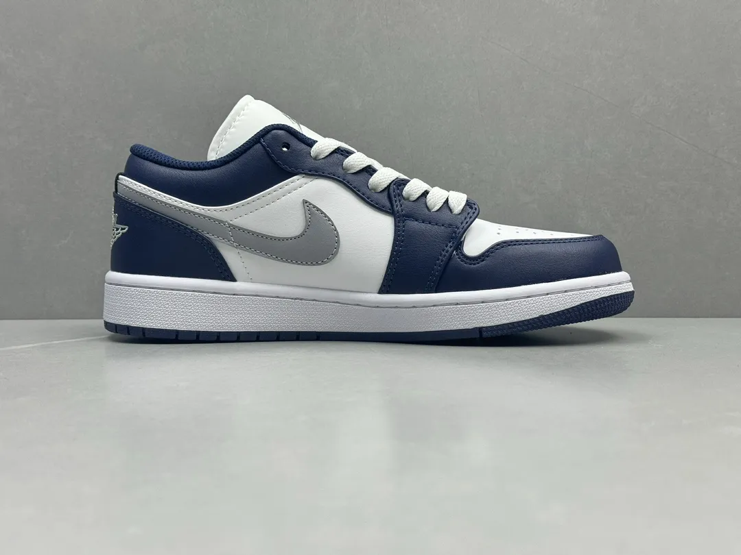 Nike Air Jordan 1 Low ‘Navy Blue White’ – Pure  Version Replica Shoes, Sizes 36-46 Including Half Sizes Upgraded 1243