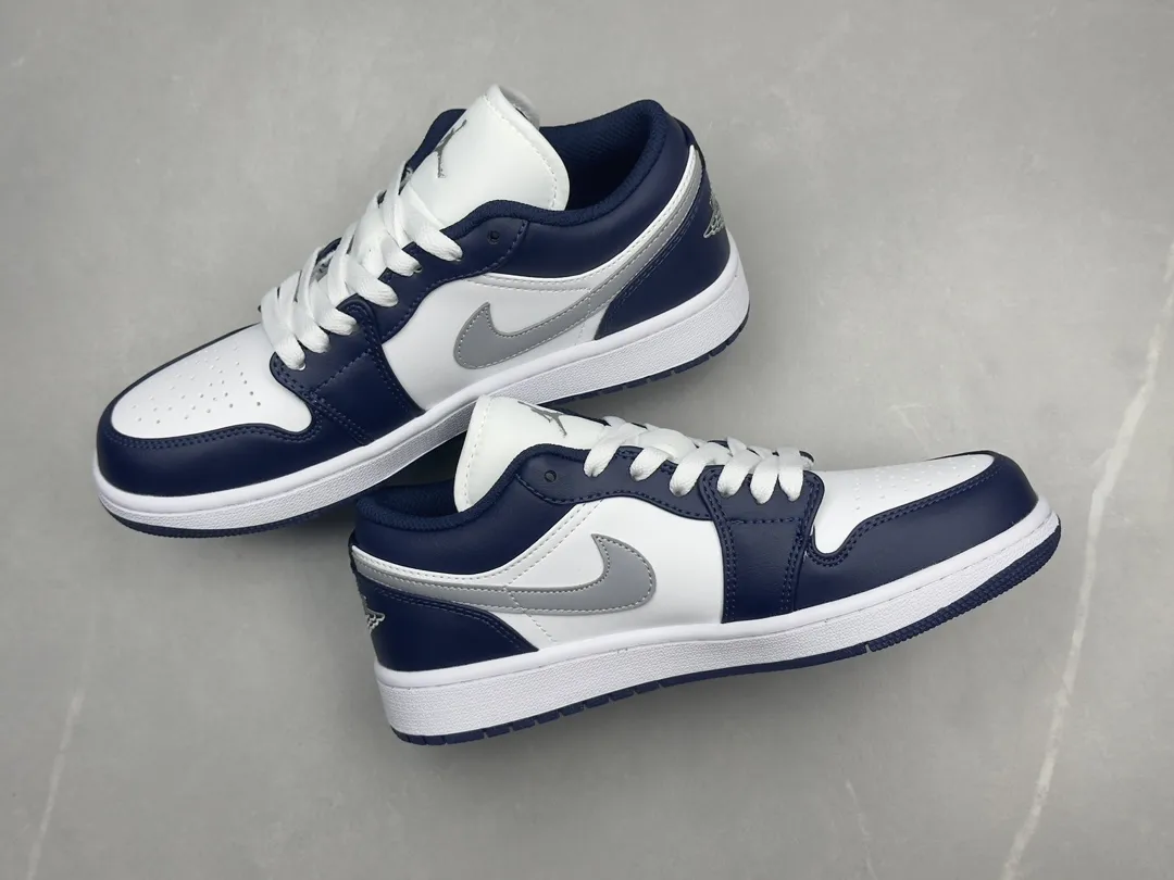Nike Air Jordan 1 Low ‘Navy Blue White’ – Pure  Version Replica Shoes, Sizes 36-46 Including Half Sizes Upgraded 1243