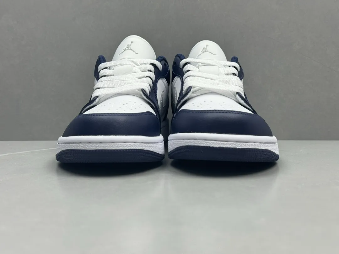 Nike Air Jordan 1 Low ‘Navy Blue White’ – Pure  Version Replica Shoes, Sizes 36-46 Including Half Sizes Upgraded 1243