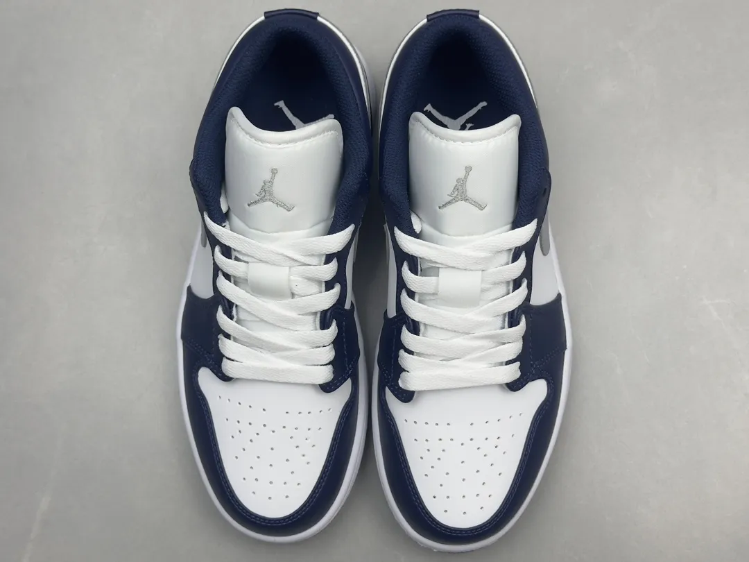 Nike Air Jordan 1 Low ‘Navy Blue White’ – Pure  Version Replica Shoes, Sizes 36-46 Including Half Sizes Upgraded 1243