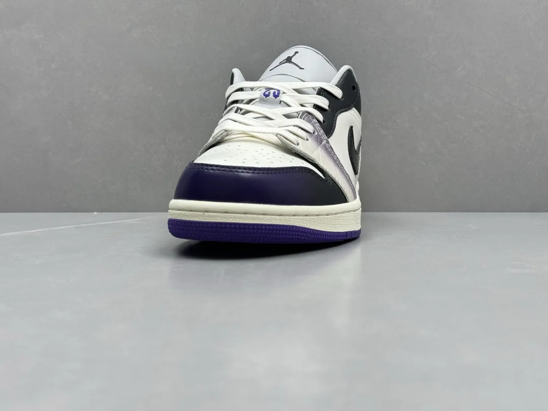 Original Nike Air Jordan 1 Low ‘White Black Purple’ – Authentic Version Replica Shoes, Sizes 36-46 (Including Half Sizes 1230