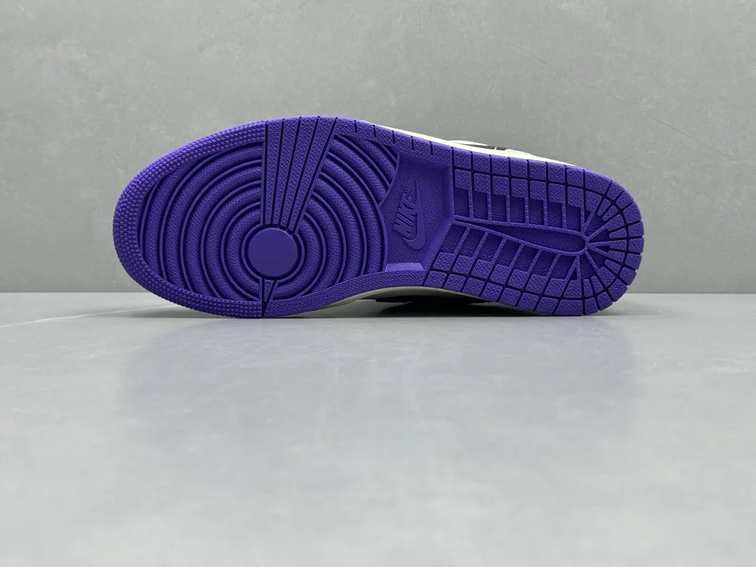 Original Nike Air Jordan 1 Low ‘White Black Purple’ – Authentic Version Replica Shoes, Sizes 36-46 (Including Half Sizes 1230