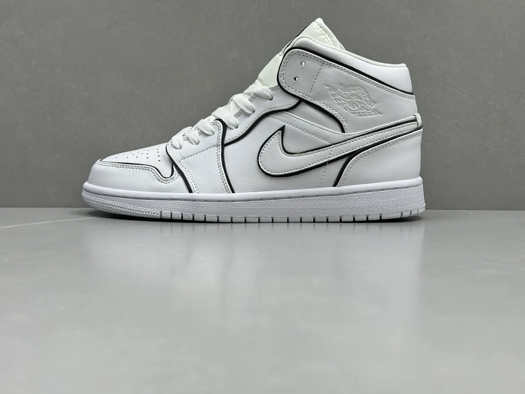 Nike Air Jordan 1 Mid ‘3M Reflective White’ – Authentic Version, Rep Shoes & Replica Nikes, Sizes 36-46 (Including Half Sizes WaterResistant 1231