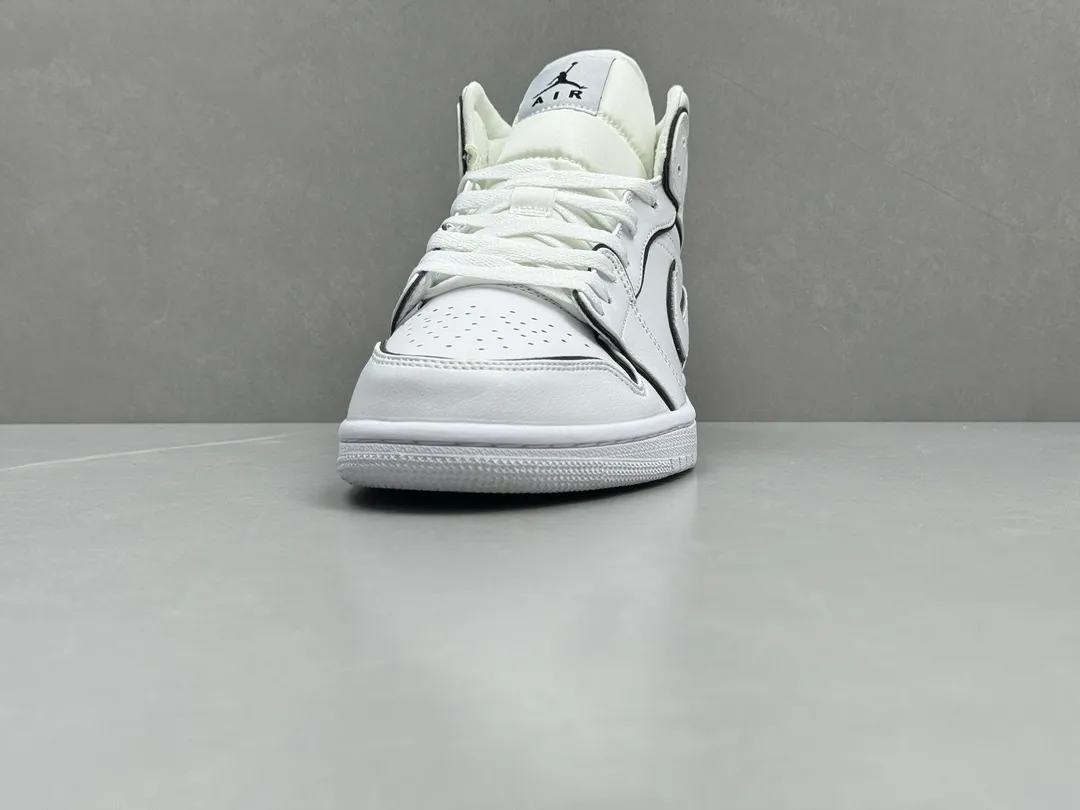 Nike Air Jordan 1 Mid ‘3M Reflective White’ – Authentic Version, Rep Shoes & Replica Nikes, Sizes 36-46 (Including Half Sizes WaterResistant 1231