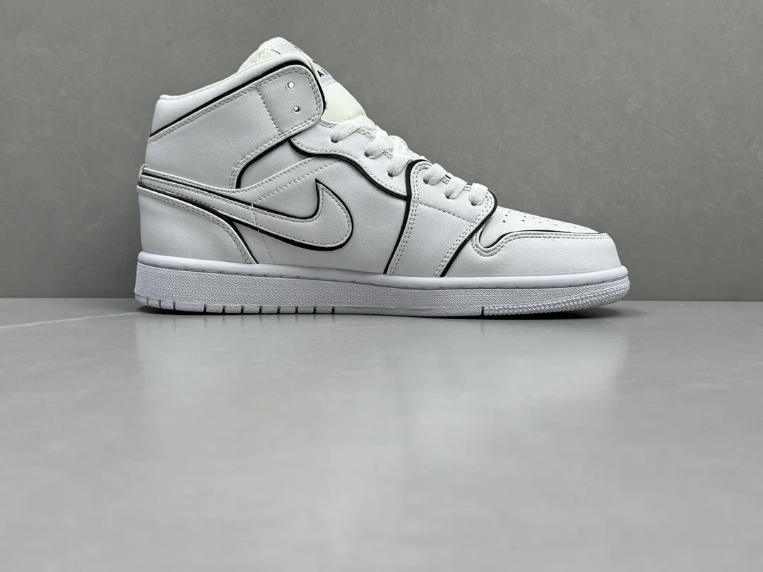 Nike Air Jordan 1 Mid ‘3M Reflective White’ – Authentic Version, Rep Shoes & Replica Nikes, Sizes 36-46 (Including Half Sizes WaterResistant 1231