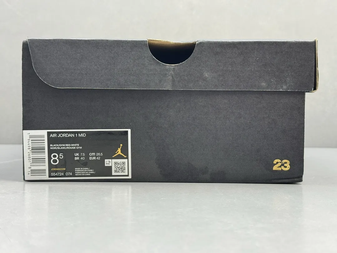 Sporty Nike Air Jordan 1 Mid Banned Black Red Authentic Version – Rep Shoes & Replica Nikes – Sizes 36-46 (Including Half Sizes 1236