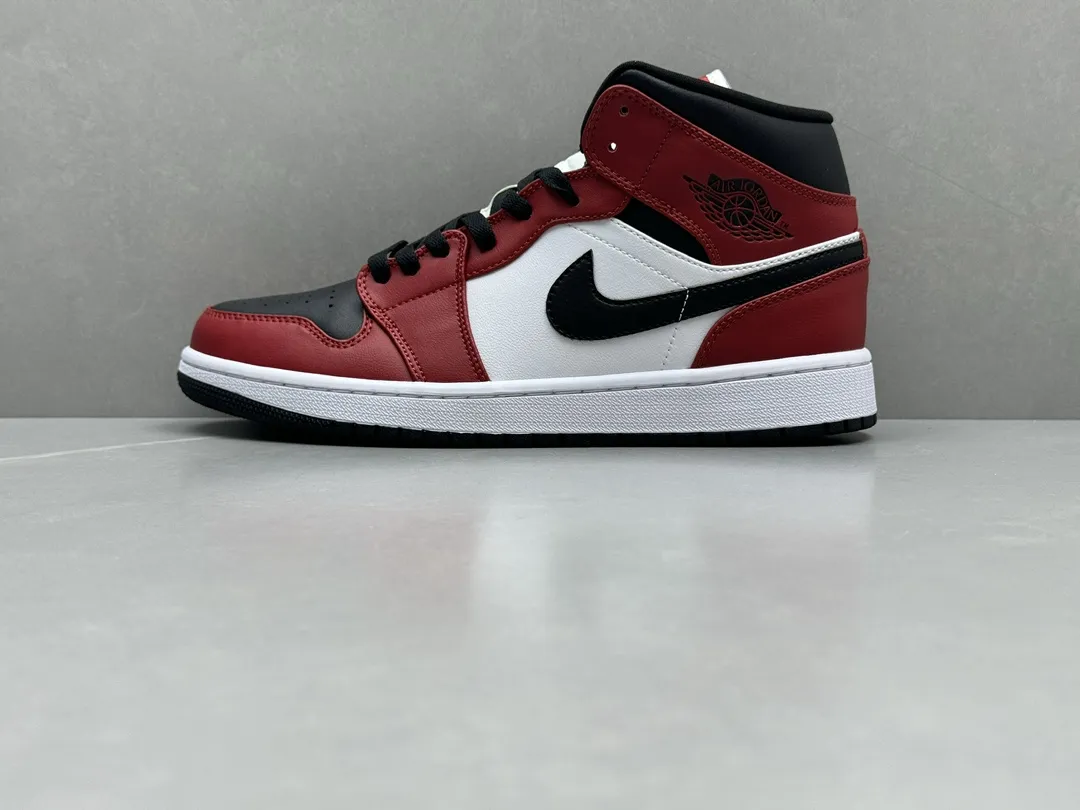Nike Air Jordan 1 Mid “Black Toe Chicago” – Red Black White – Rep Shoes for Men, Replica Nikes Sizes 36-46 (Including Half Sizes TechFriendly 1193