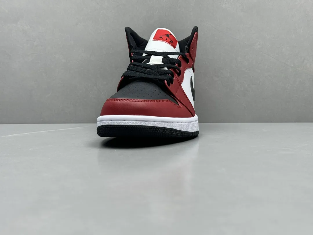 Nike Air Jordan 1 Mid “Black Toe Chicago” – Red Black White – Rep Shoes for Men, Replica Nikes Sizes 36-46 (Including Half Sizes TechFriendly 1193