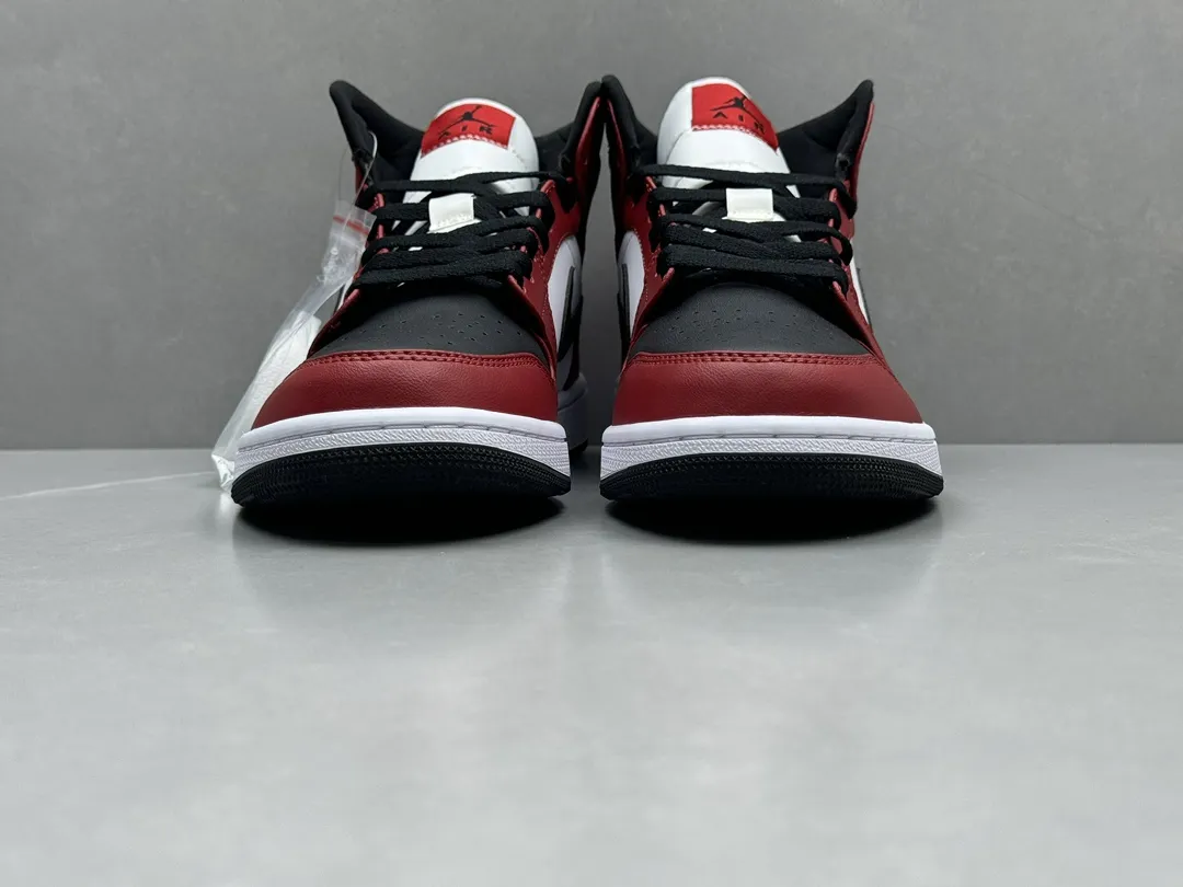 Nike Air Jordan 1 Mid “Black Toe Chicago” – Red Black White – Rep Shoes for Men, Replica Nikes Sizes 36-46 (Including Half Sizes TechFriendly 1193