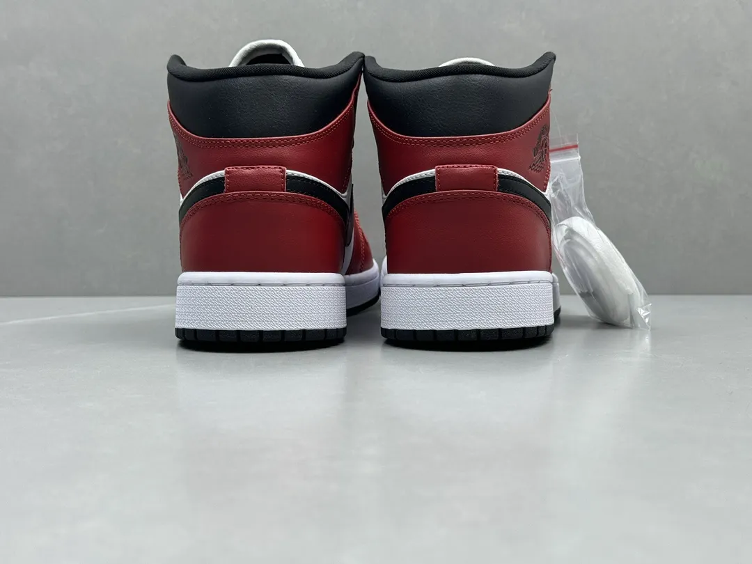 Nike Air Jordan 1 Mid “Black Toe Chicago” – Red Black White – Rep Shoes for Men, Replica Nikes Sizes 36-46 (Including Half Sizes TechFriendly 1193