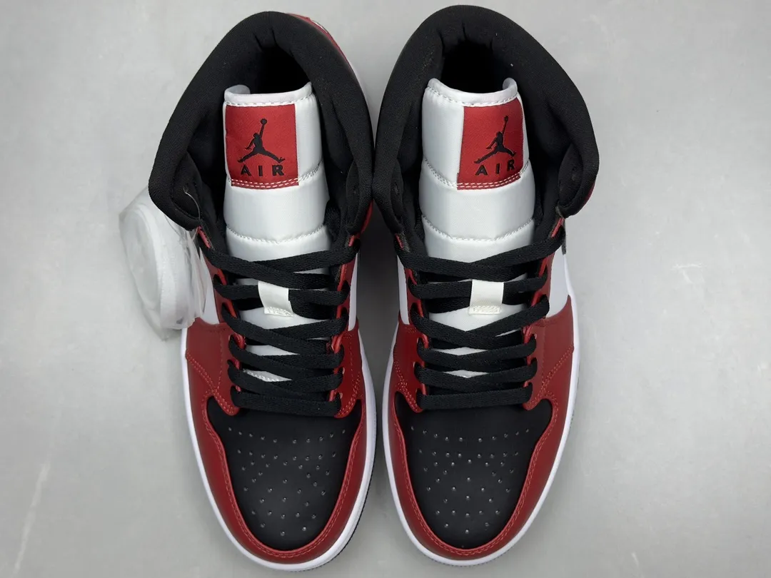 Nike Air Jordan 1 Mid “Black Toe Chicago” – Red Black White – Rep Shoes for Men, Replica Nikes Sizes 36-46 (Including Half Sizes TechFriendly 1193